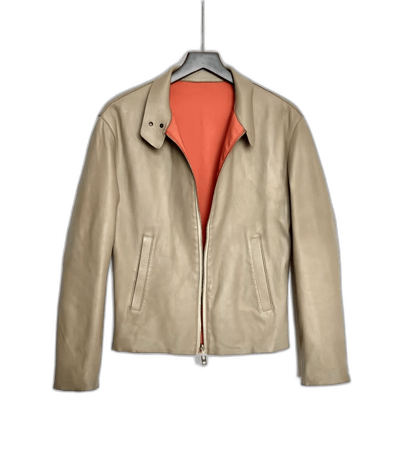 Balenciaga Balenciaga Reversible Leather Jacket Khaki Orange Size US L / EU 52-54 / 3 - 1 Thumbnail