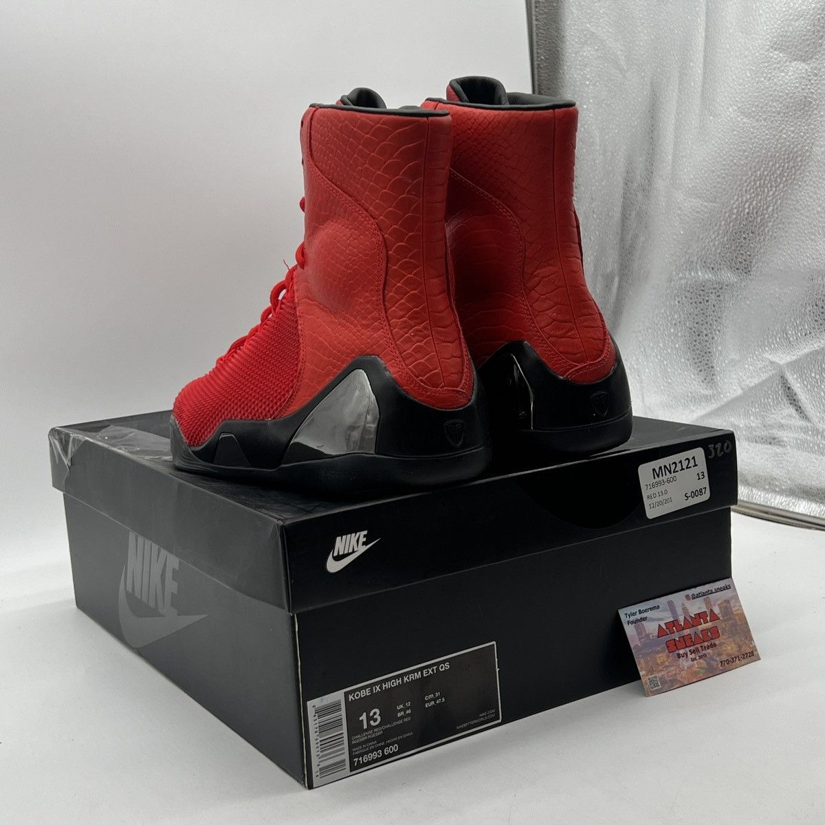 Nike Kobe 9 high red mamba Size US 13 / EU 46 - 4 Thumbnail