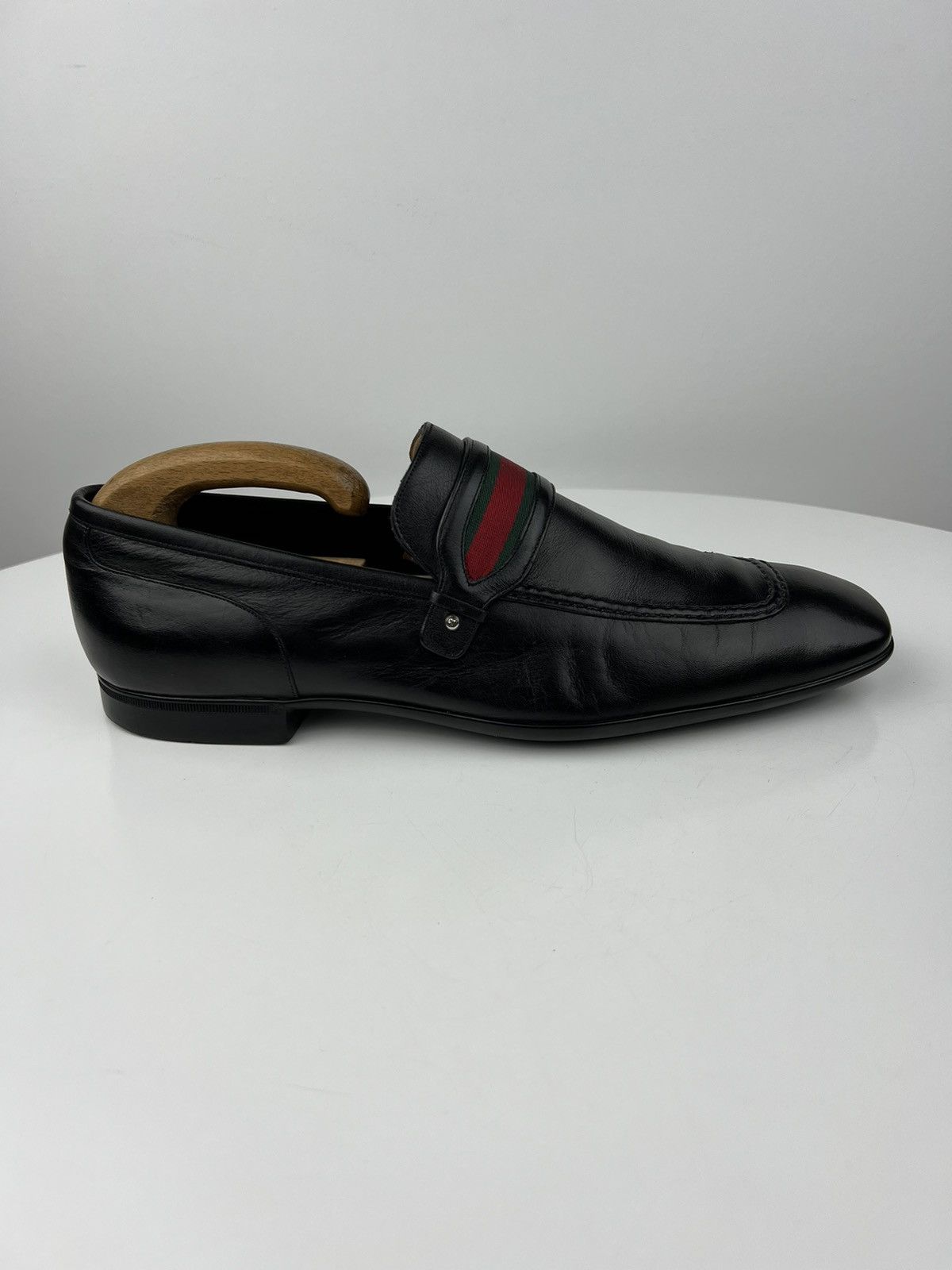 Gucci GUCCI Loafers Leather Slip Ons Shoes Web Stripe Black Men’s Size US 9 / EU 42 - 14 Thumbnail