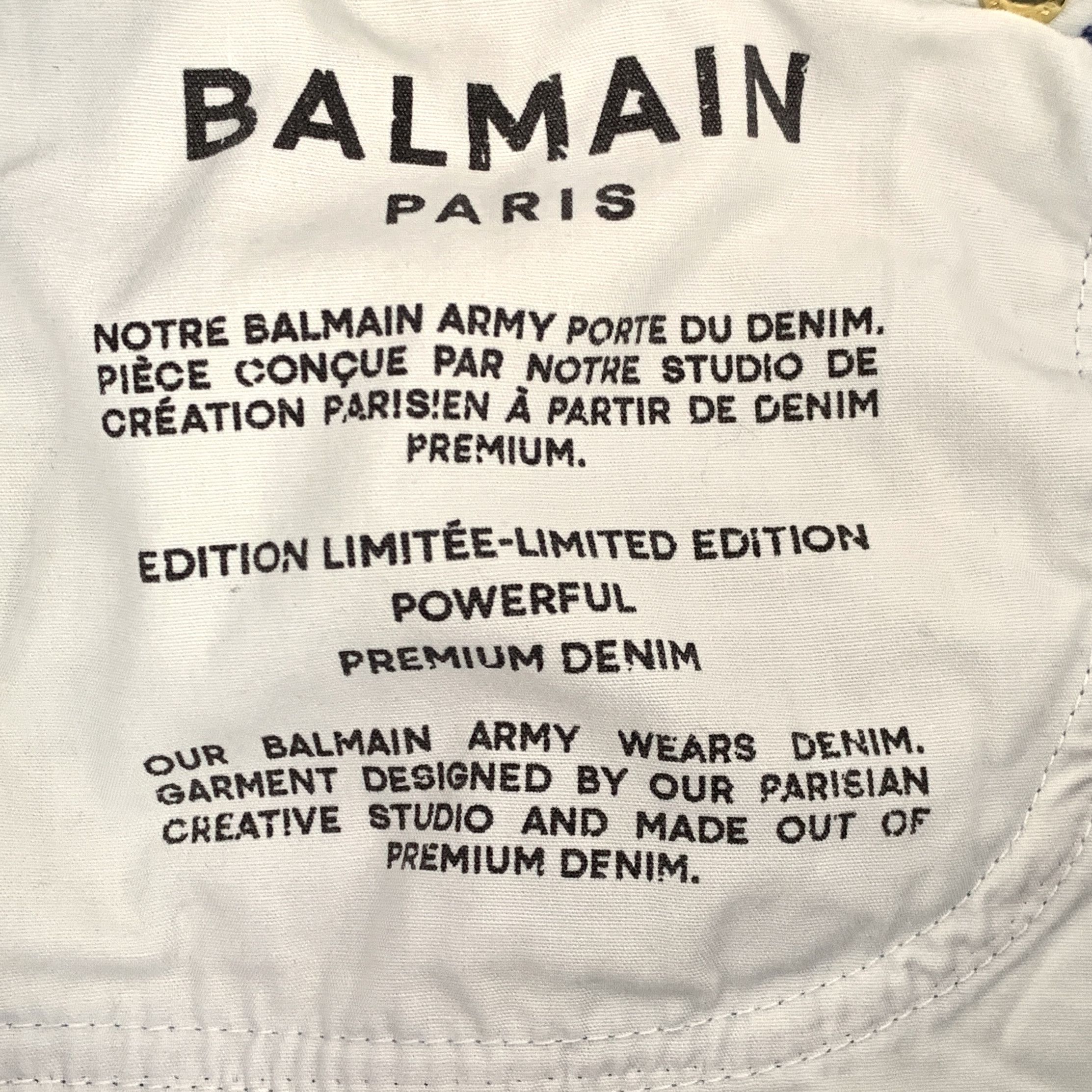 Balmain Balmain Logo Print Denim Pants Blue (34) Size 25" / US 0 / IT 36 - 6 Thumbnail