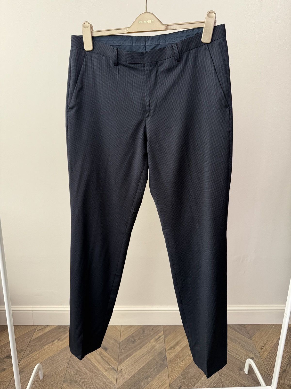 Hugo Boss Vintage Hugo Boss Two Piece Suit Navy Reda Super 110 Wool Size 48R - 13 Thumbnail