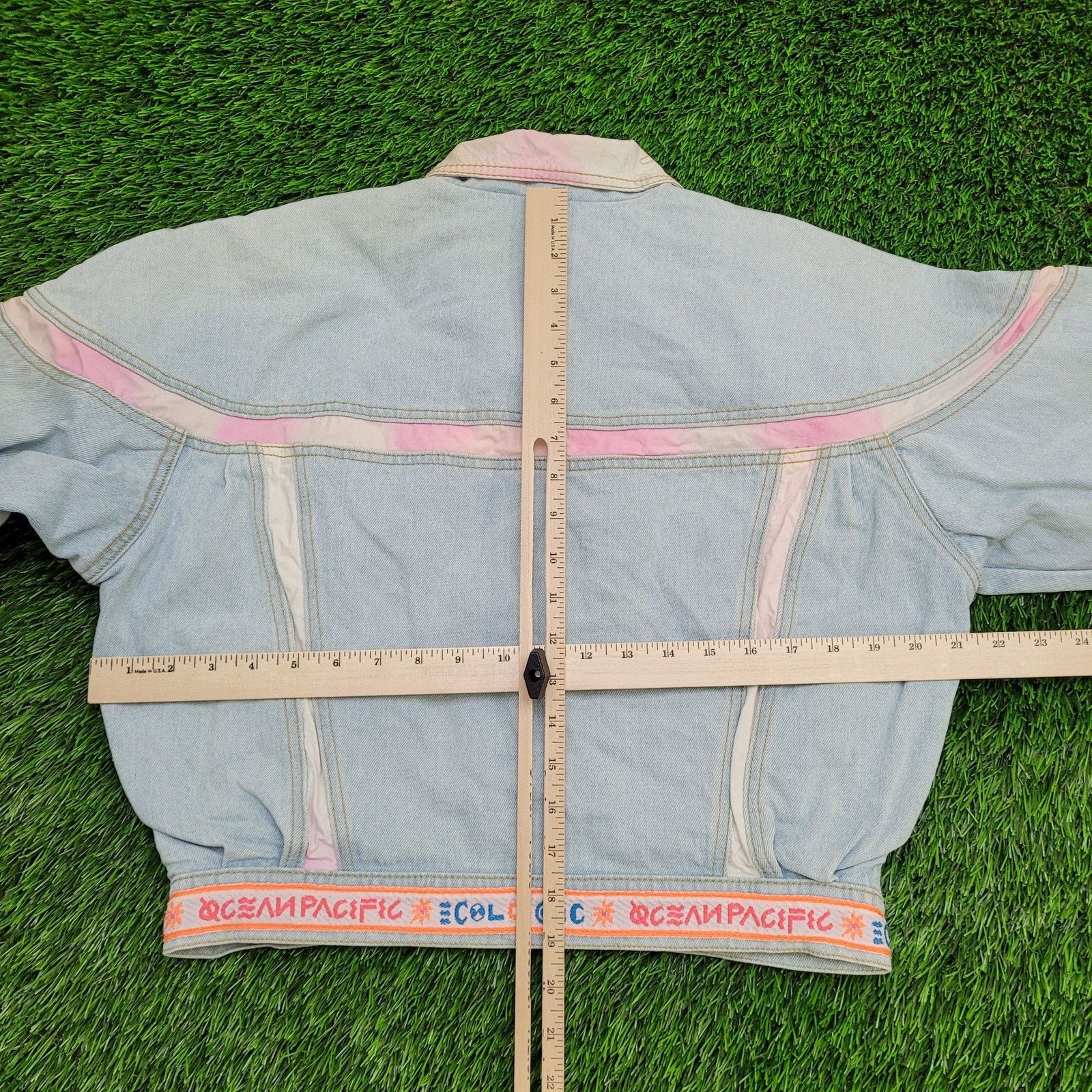 Ocean Pacific Vintage 90s OP Cropped Denim Jacket Womens Small 21x19 Baggy Size S / US 4 / IT 40 - 4 Thumbnail