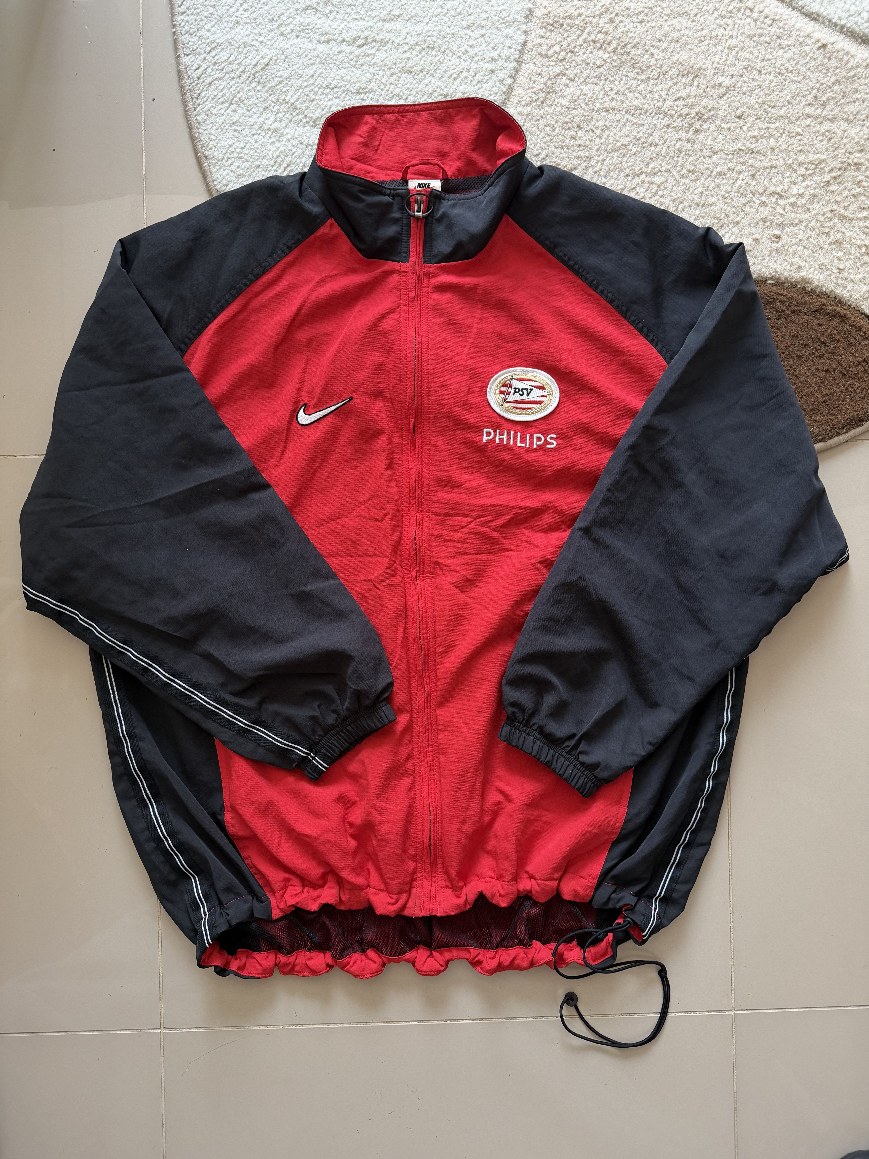 Nike 1998 Nike PSV Eindhoven Bench Jacket - Big Swoosh Philips Size US XL / EU 56 / 4 - 1 Thumbnail
