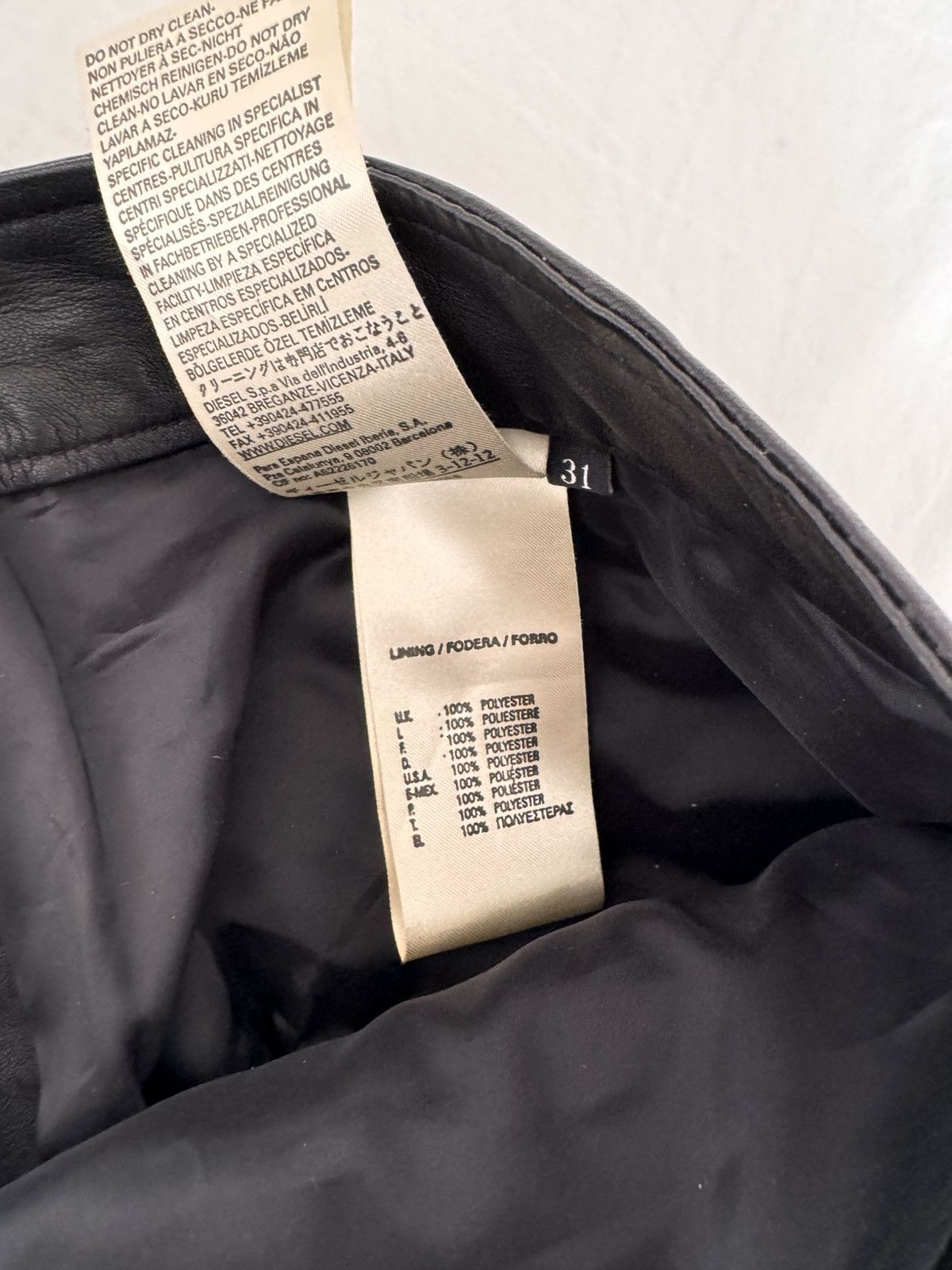 Diesel DIESEL Black Leather Pants Size US 31 - 7 Thumbnail