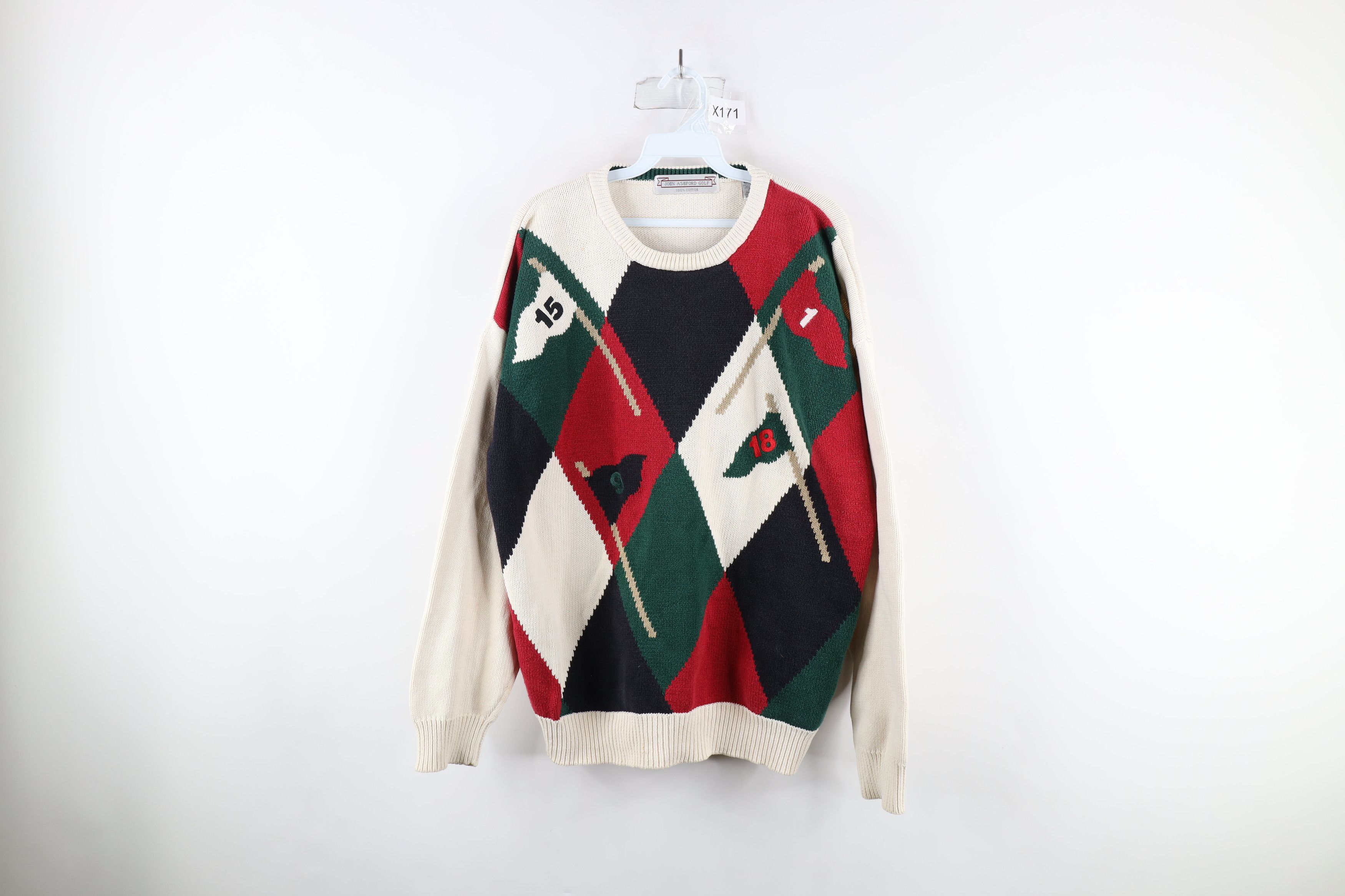 Vintage 90s Streetwear Golfing Golf Knit Sweater Cotton