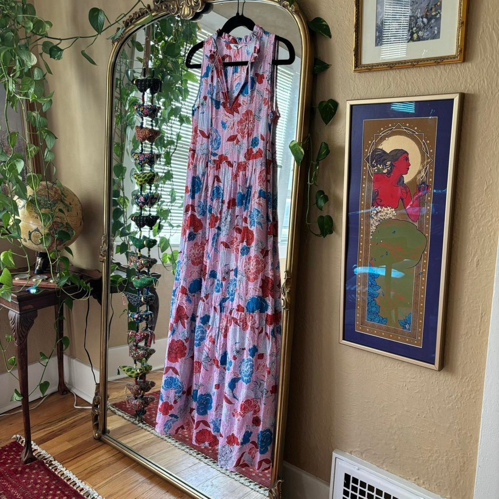 BB Dakota BB Dakota Steve Madden Pink Tiered Floral Maxi Dress XS Size XS / US 0-2 / IT 36-38 - 2 Thumbnail