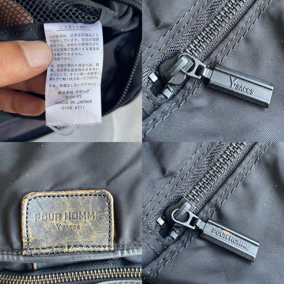 Y's × Yohji Yamamoto × Yves Saint Laurent Pour Homme Y'saccs Black Nylon Backpack Size ONE SIZE - 21 Thumbnail