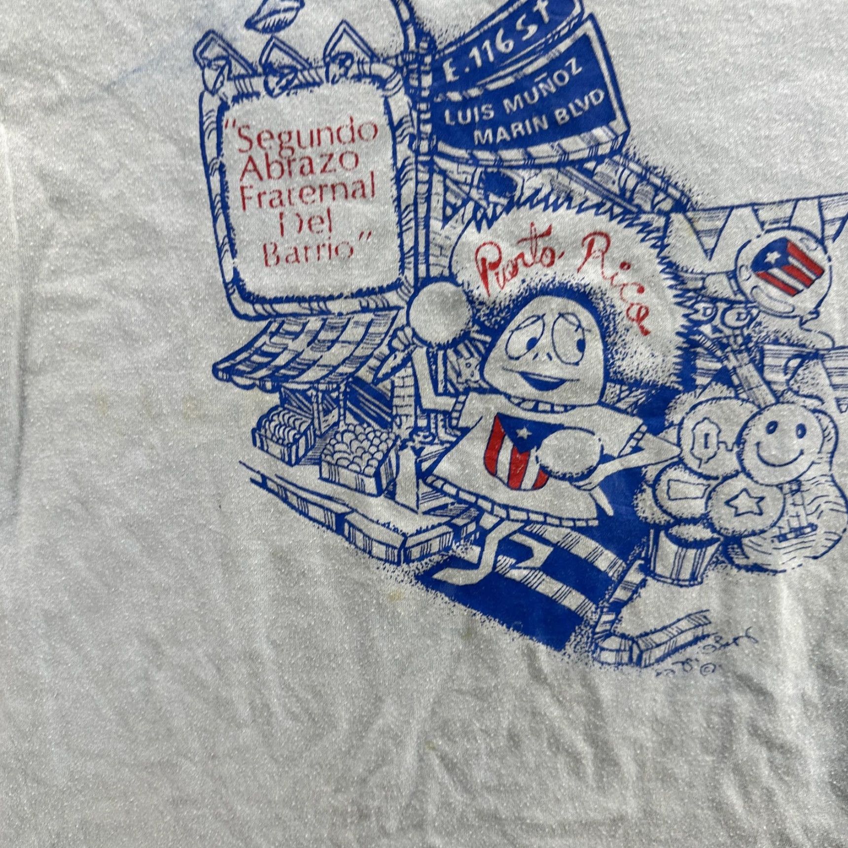 Vintage Vintage Puerto Rico Volunteer Graphic Shirt Mens Large Gray El Barrio 116 St 70s Size US L / EU 52-54 / 3 - 5 Thumbnail