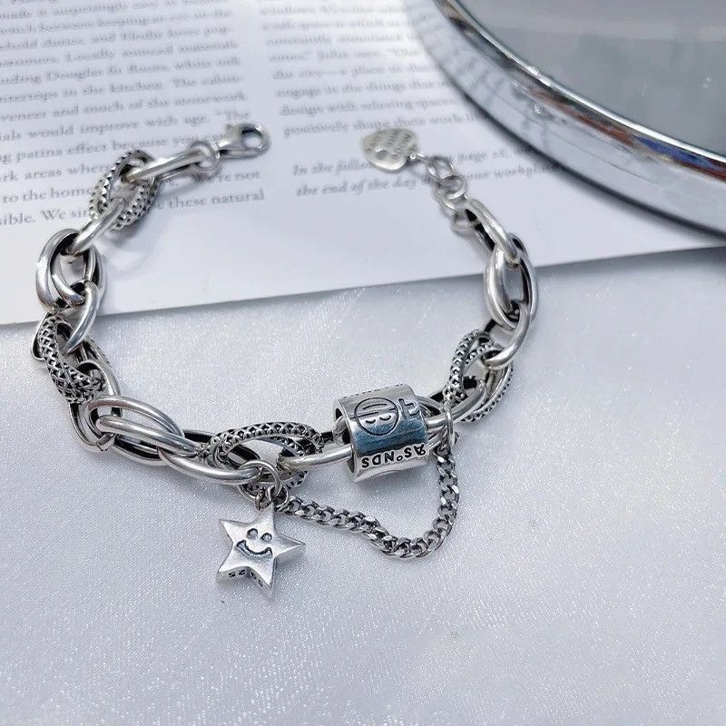 Jewelry Smile Face Thai Silver Female Tank Chains Jewelry Size ONE SIZE - 5 Thumbnail