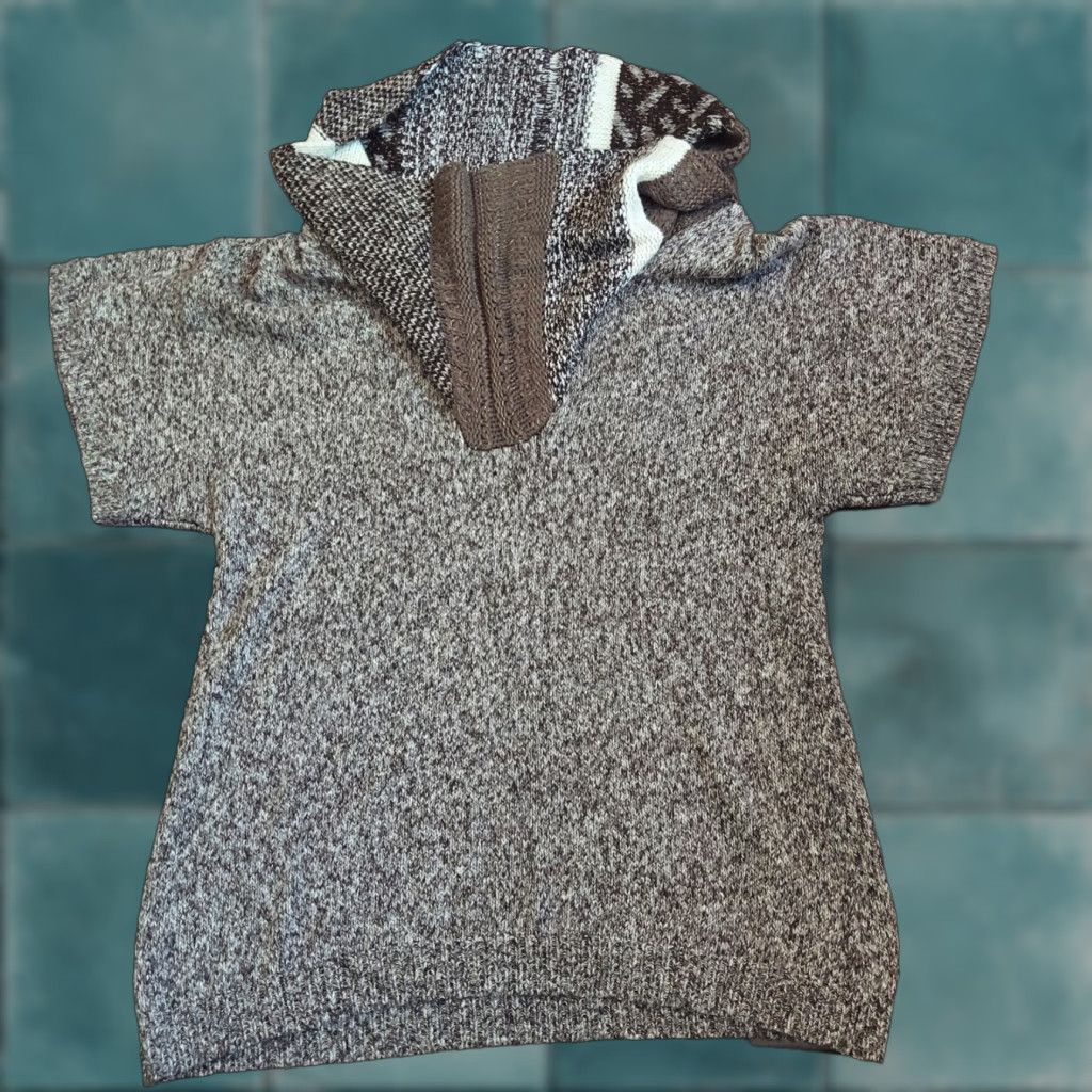 Vintage Style&co. Women's Gray Knitted Zip Turtle Neck Sweater - Size L - Solid Knit Cotton Acrylic Tunic Long Sleeve Womens Size L / US 10 / IT 46 - 1 Thumbnail