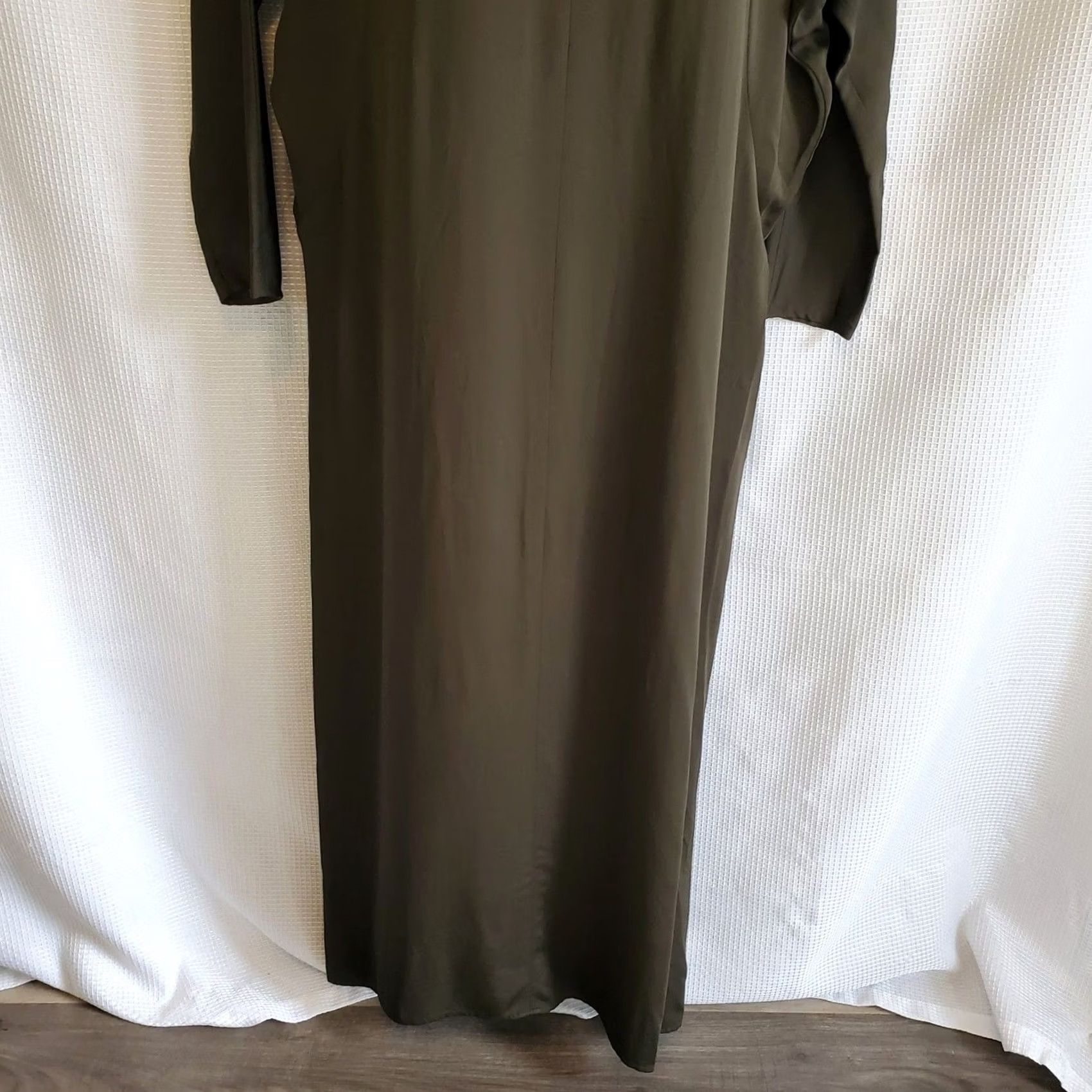 Zara Zara Dress Womens XS Green Woman Khai Long Sleeve Round Neck batwing Maxi Size Size XS / US 0-2 / IT 36-38 - 3 Thumbnail
