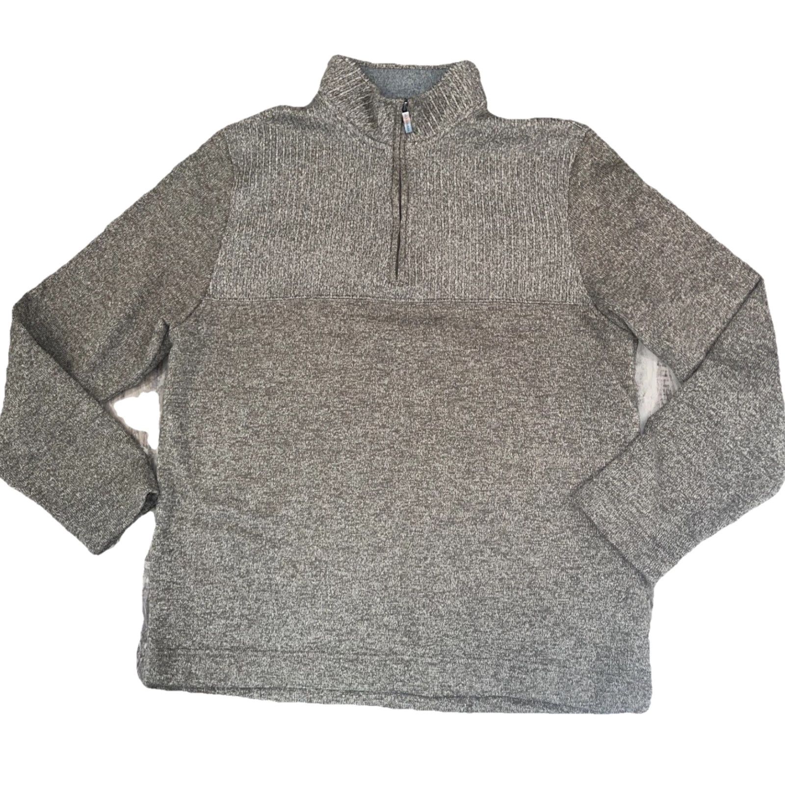 Van Heusen VAN HUESEN Mens 1/4 Zip knit Sweater Long Sleeve Pullover Olive green LARGE Size US L / EU 52-54 / 3 - 2 Thumbnail