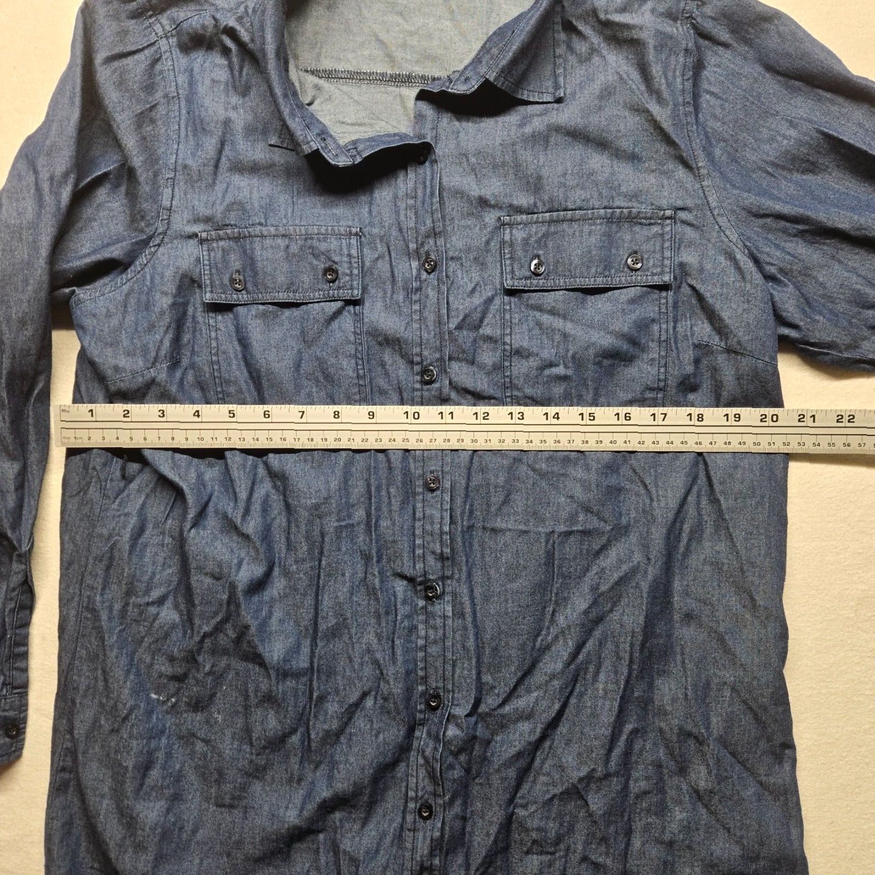 Vintage Diane Gilman DG2 Women’s Blue Button-Up Shirt Casual Long Sleeve Cotton Size Large Size L / US 10 / IT 46 - 4 Thumbnail