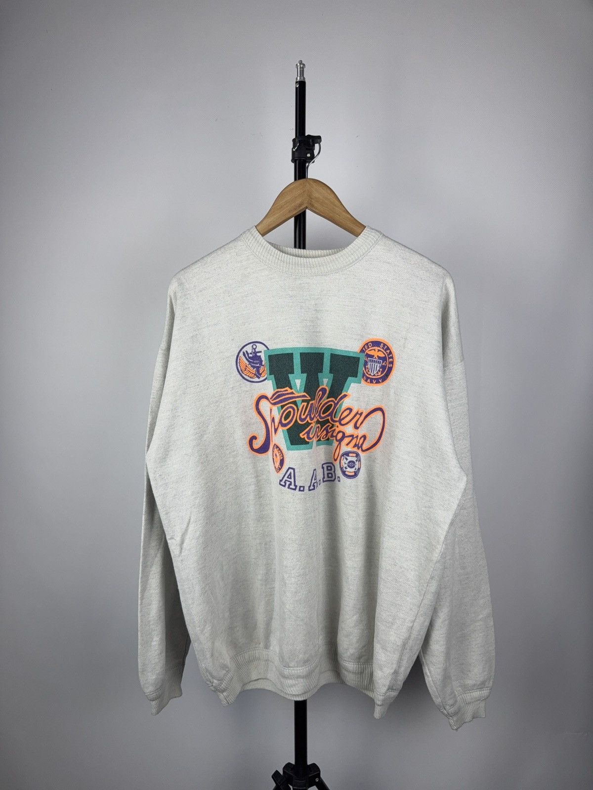 Vintage Vintage 90s USA College Style Sweatshirt “Shoulder Union” Size US L / EU 52-54 / 3 - 1 Thumbnail