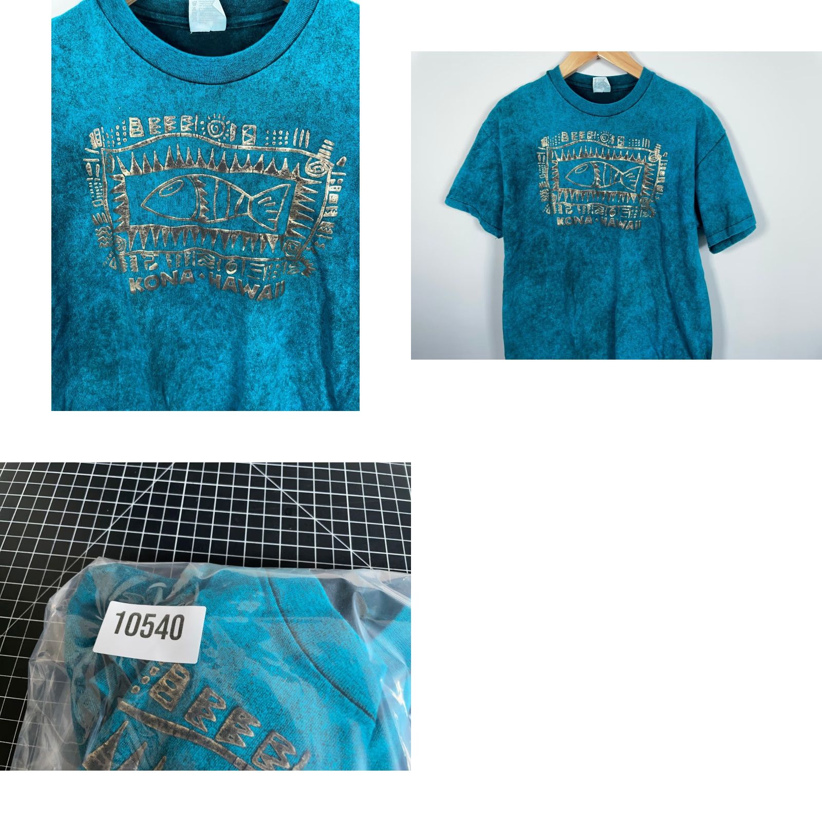 Hanes VINTAGE Hanes 90s Kona Hawaii T-Shirt Adult Large XL Tag Green Tie Dye Short Sleeve Crew Neck Graphic Print Cotton Jersey Men Size US L / EU 52-54 / 3 - 8 Thumbnail