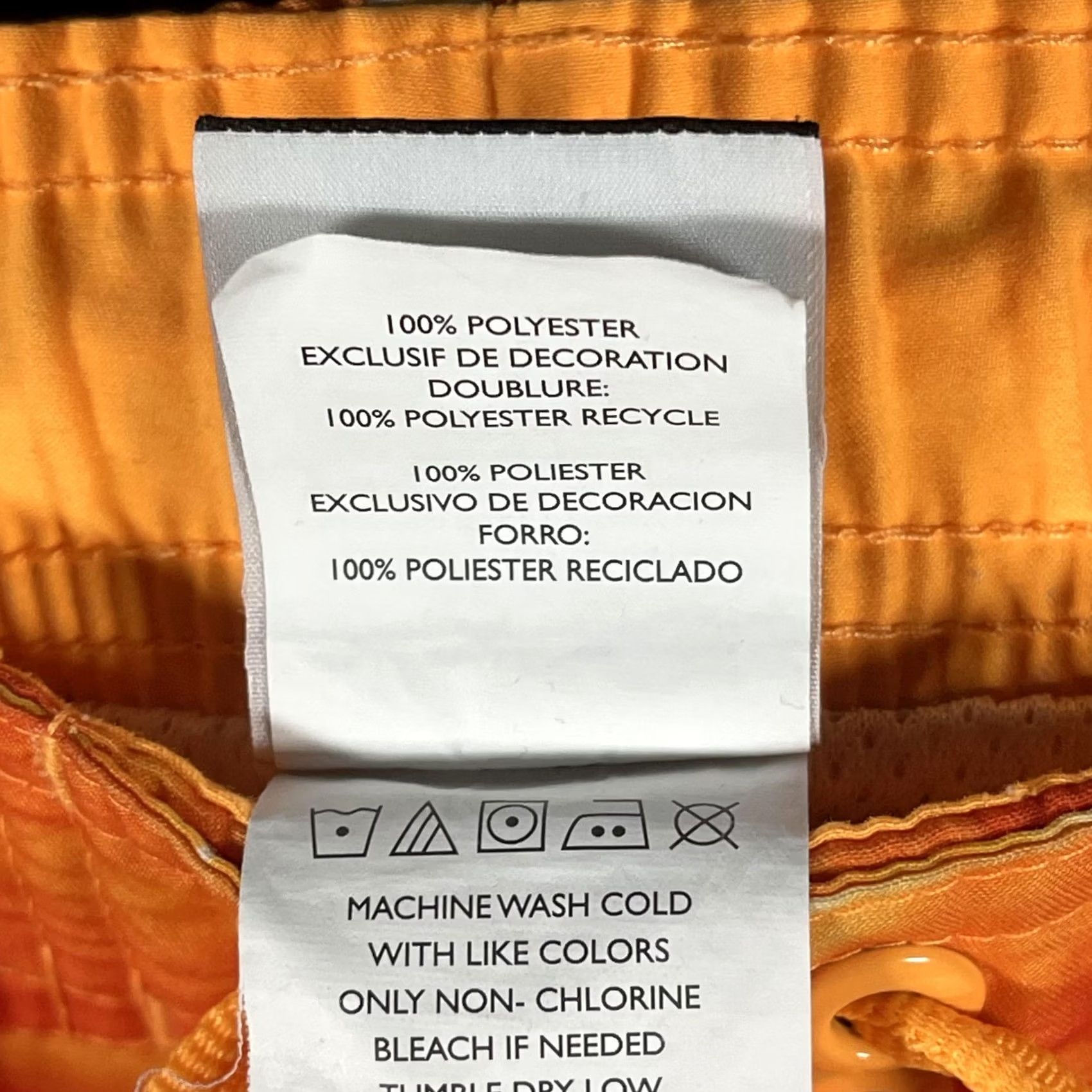Nike Nike Mens 2XL Orange Abstract Swim Trunks Boardshorts Drawstring Swoosh Size US 39 - 7 Thumbnail