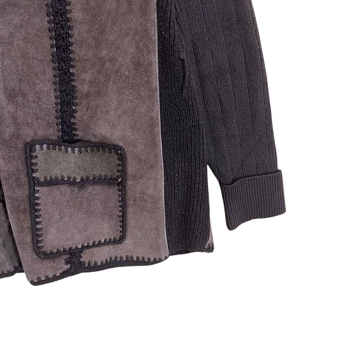 Genuine Leather × Vintage Vintage 70s Suede Leather Cardigan Jacket Size Medium Size US M / EU 48-50 / 2 - 5 Thumbnail