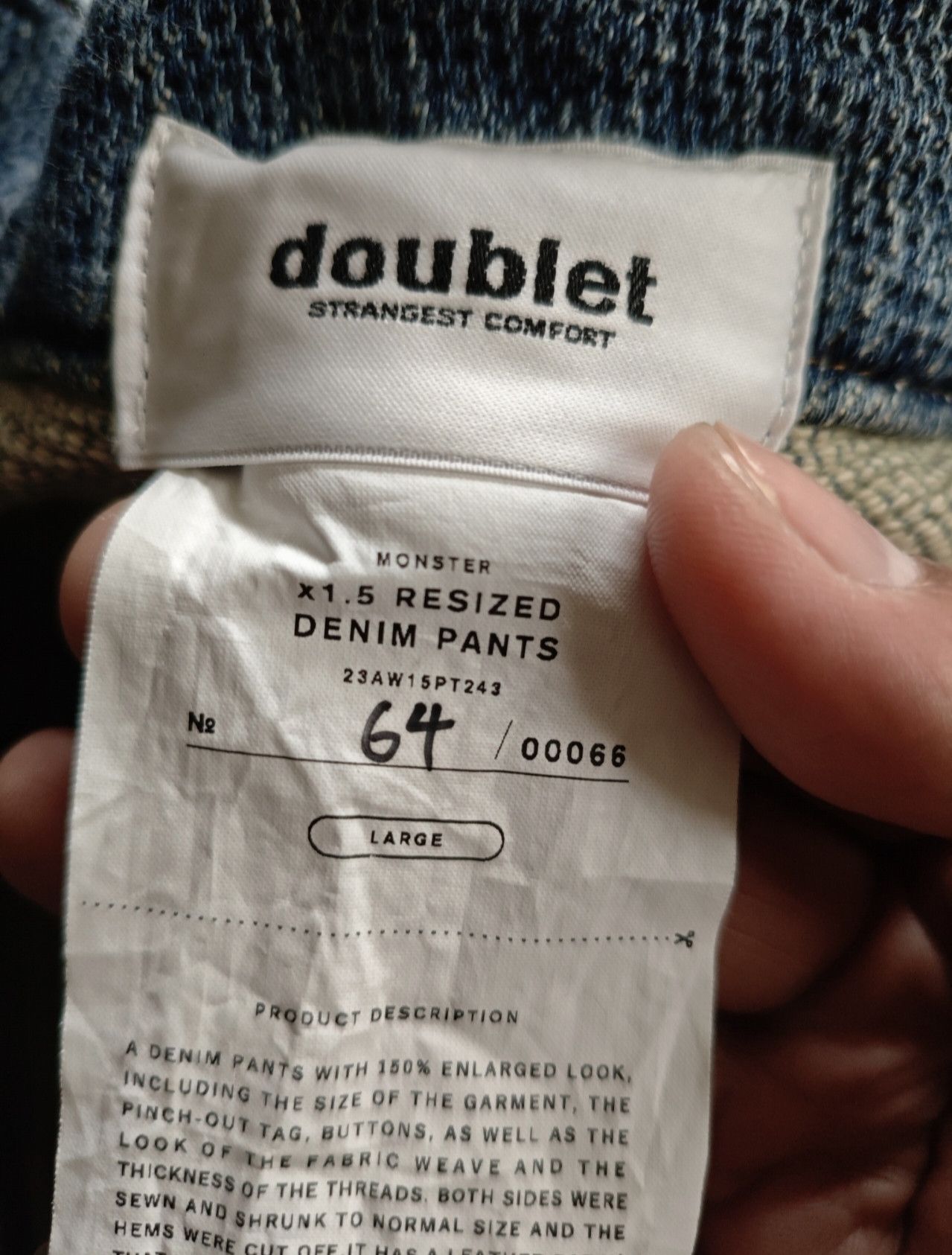 Doublet Doublet X1.5 resize 150% Baggy pants Size 34" / US 12 / IT 48 - 6 Thumbnail