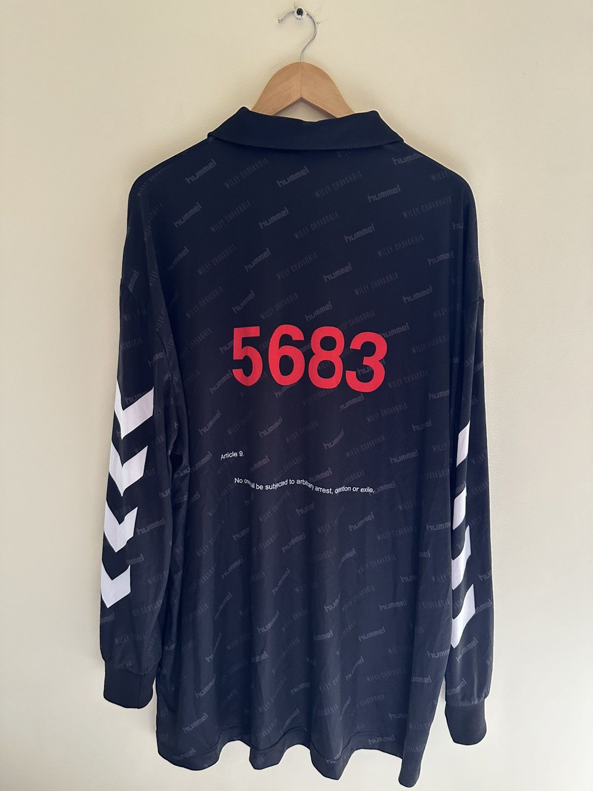Willy Chavarria Willy Chavarria x Hummel Black Football Jersey Tee Size US L / EU 52-54 / 3 - 2 Thumbnail