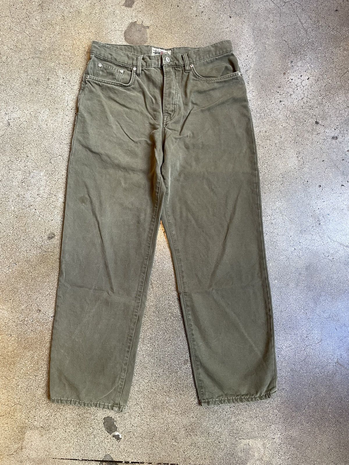 Stussy Stussy Big Ol Jean Washed Green Canvas | Grailed