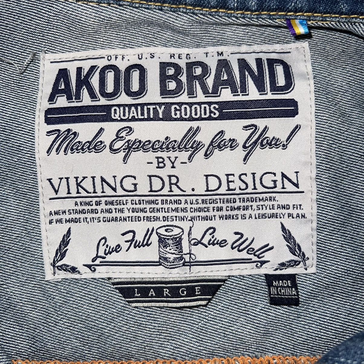 AKOO AKOO Stone Wash Studded Western Denim Vest Size US L / EU 52-54 / 3 - 8 Thumbnail