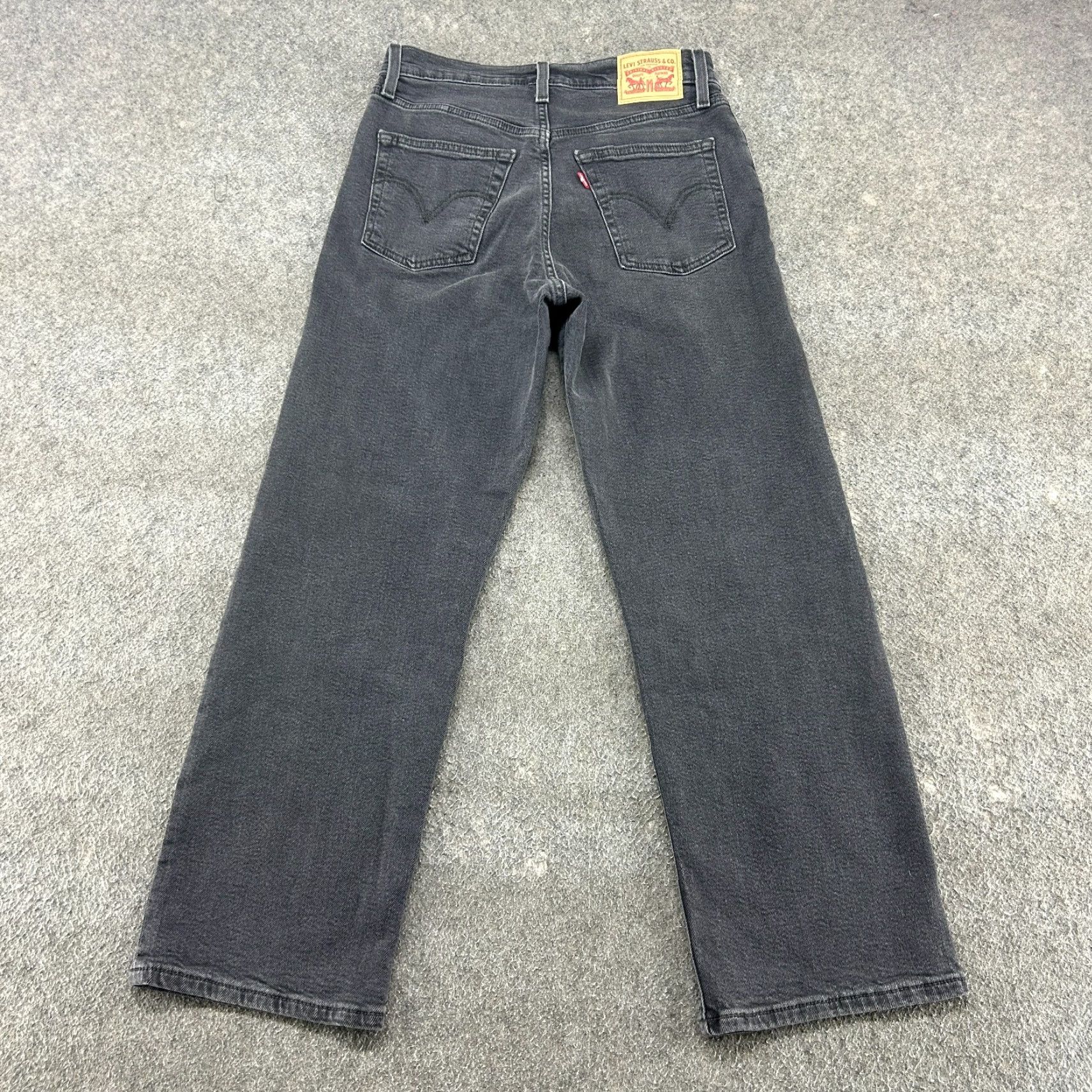 Levi's Levis 501 Jeans Womens Black Dark Wash Straight Regular 28x27 Button Fly Stretch Denim Size 28" / US 6 / IT 42 - 6 Thumbnail