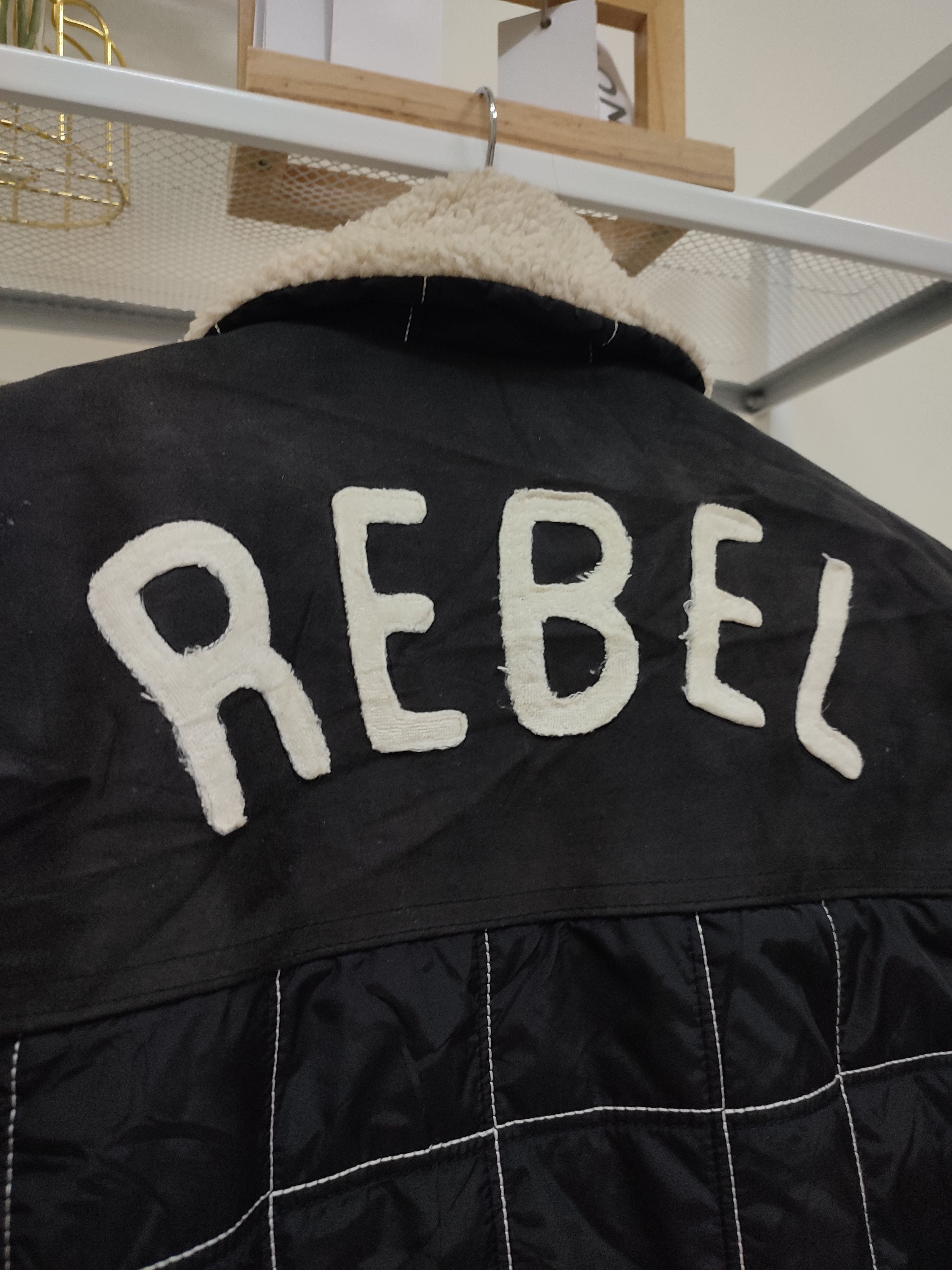 Rebel8 💥90s💥 Rebel Embroidery Sherpa Vintage Jacket Size US M / EU 48-50 / 2 - 11 Thumbnail