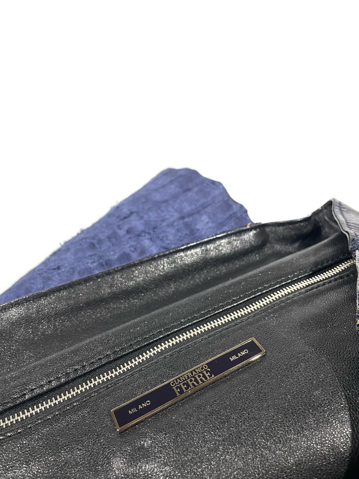 Gianfranco Ferre Gianfranco Ferre Blue Shoulder Limited Bag Crocodile Leather Size ONE SIZE - 13 Thumbnail