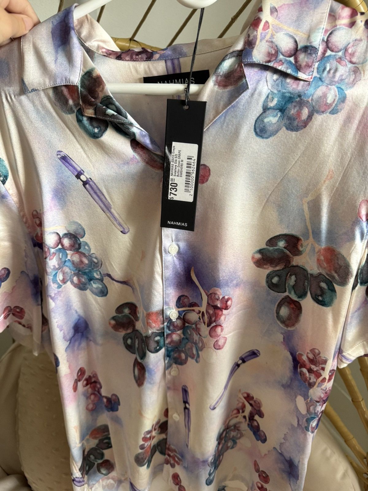Nahmias NAHMIAS Silk Button Down “Grape” Shirt Size US M / EU 48-50 / 2 - 1 Thumbnail