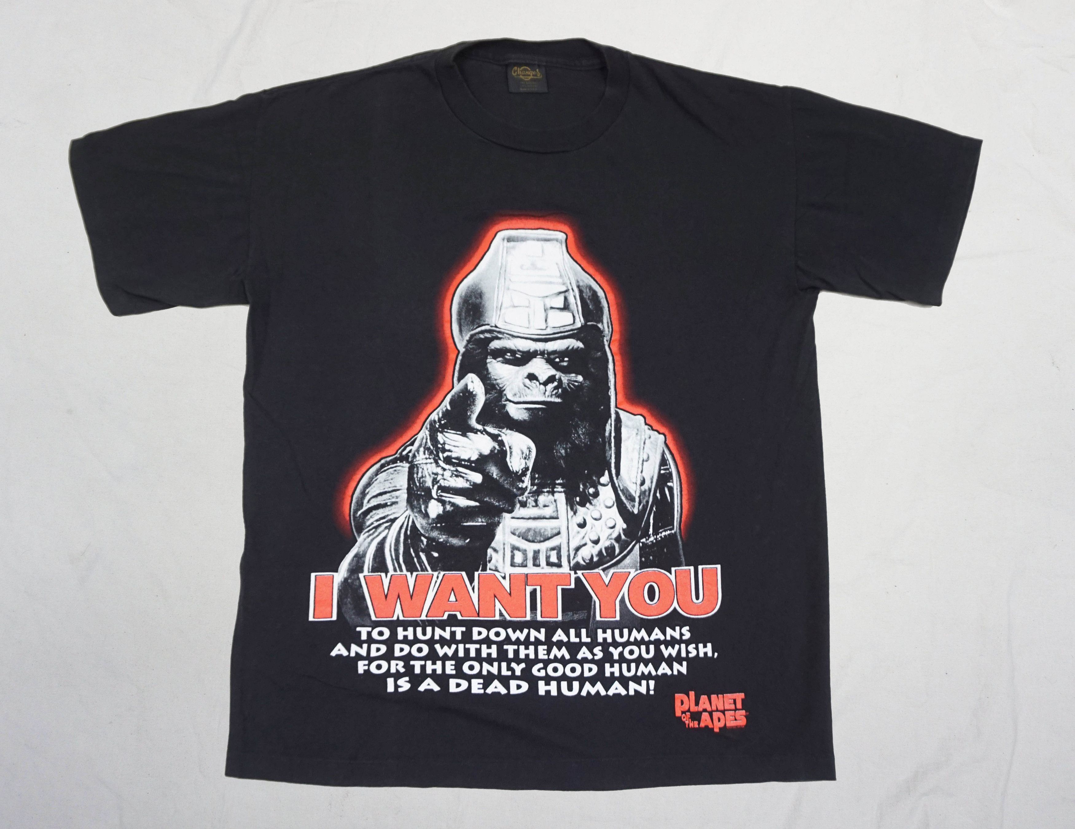 Vintage 90's Planet of the Apes T-shirt Made In USA Size US L / EU 52-54 / 3 - 1 Thumbnail