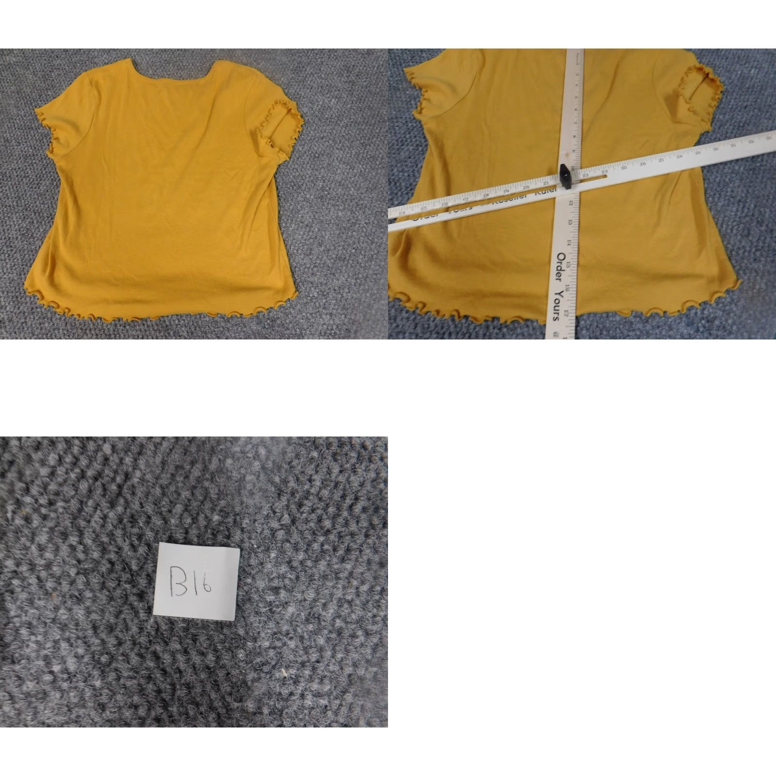 Awake NY Awake Blouse M Women Yellow Crew Neck Short Sleeve Cap Sleeve Rayon Casual California Stretch Regular Modern Basic Shirt Size M / US 6-8 / IT 42-44 - 8 Thumbnail