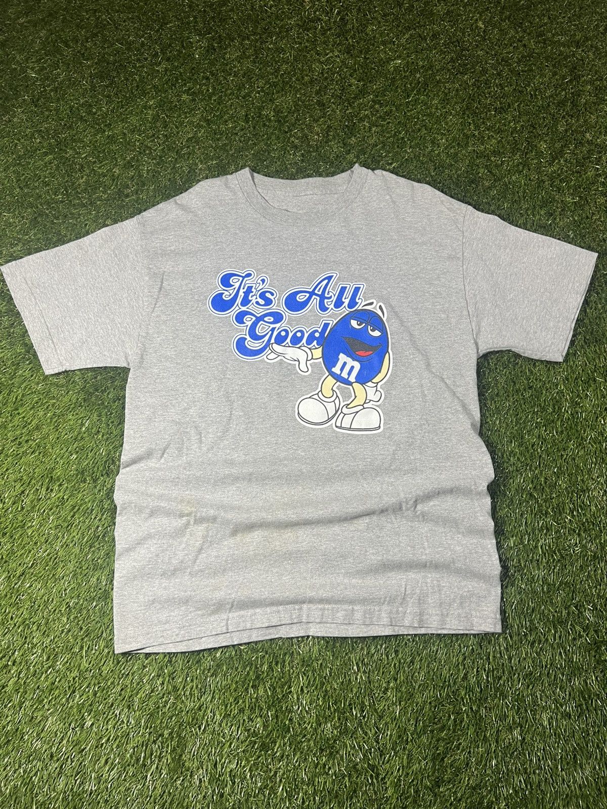 Vintage Vintage Y2k Blue M&M Candy Humor Chill Fall Graphic Race Tee Size US XL / EU 56 / 4 - 1 Thumbnail