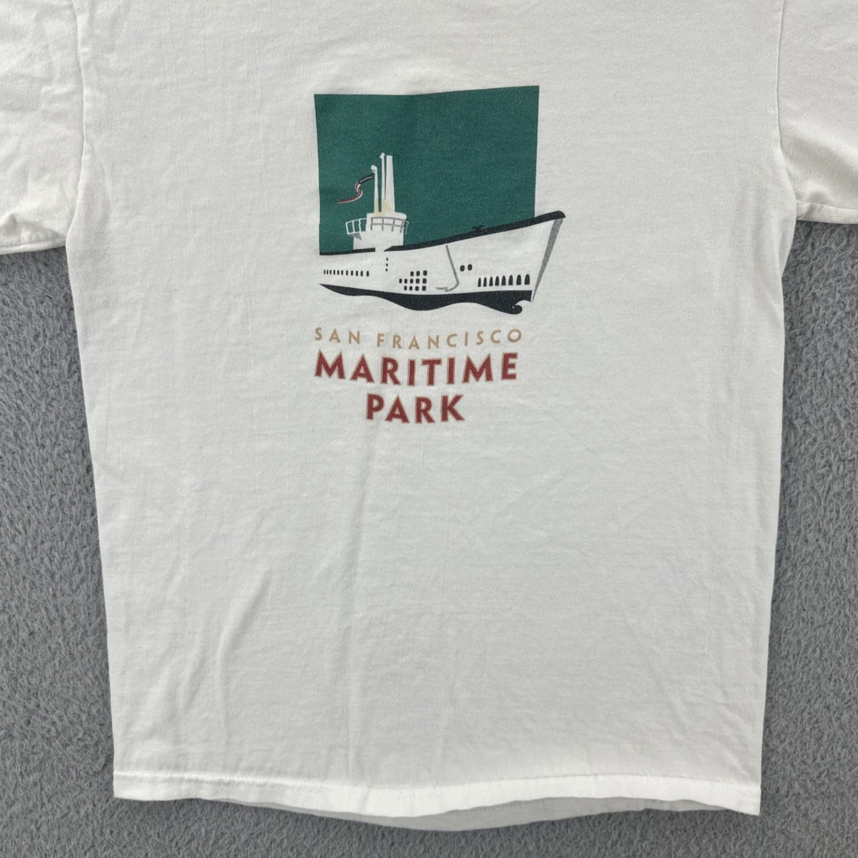 Hanes VINTAGE Hanes Beefy-T Shirt Adult S White Men 90s California USA San Francisco Maritime Park Short Sleeve Crew Neck Shirts Size US S / EU 44-46 / 1 - 4 Thumbnail