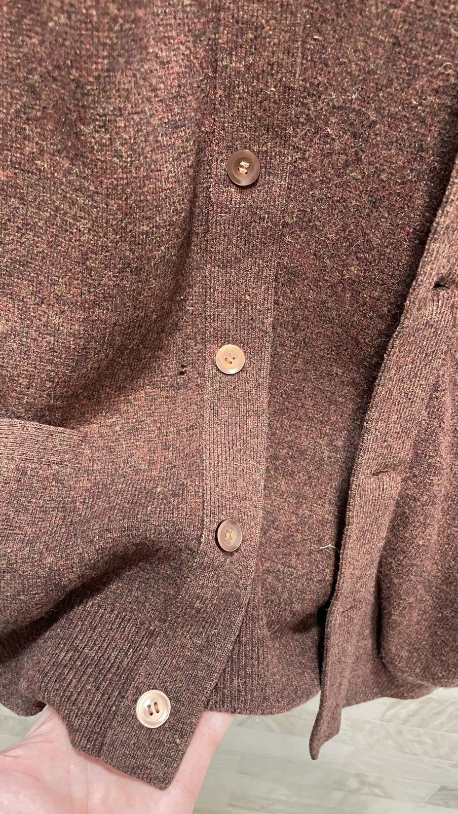 Vintage 70's Knitted Wool Maroon Cardigan Size US M / EU 48-50 / 2 - 4 Thumbnail
