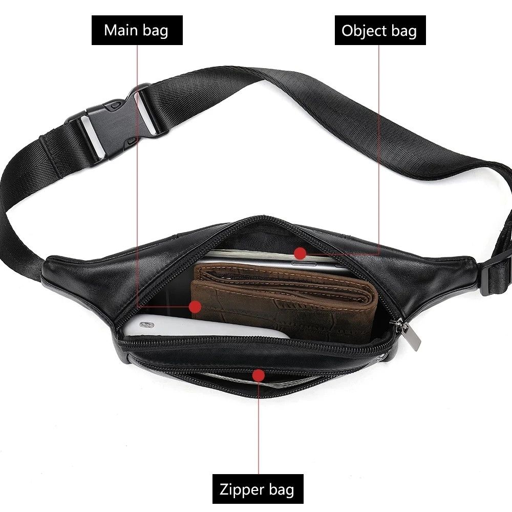 Leather × Vintage Chest Bag 2 Use Genuine Leather Size ONE SIZE - 3 Thumbnail
