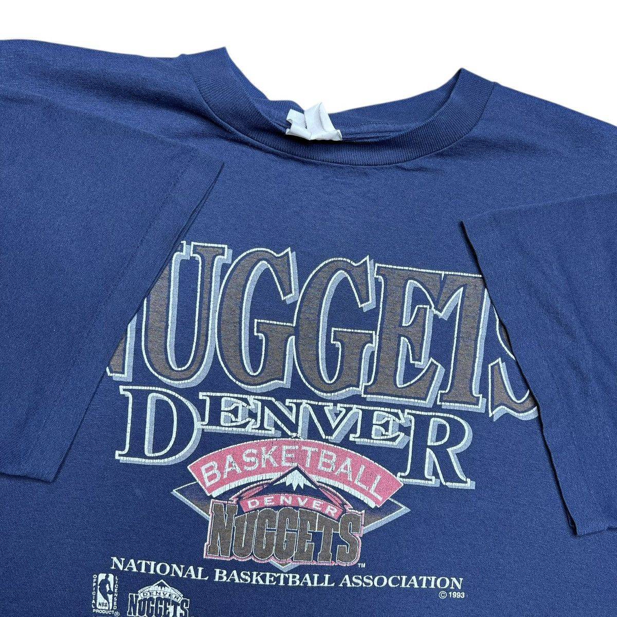 NBA Vintage 1993 NBA Denver Nuggets Spell Out 3D Graphic T-Shirt Size US XXL / EU 58 / 5 - 2 Thumbnail