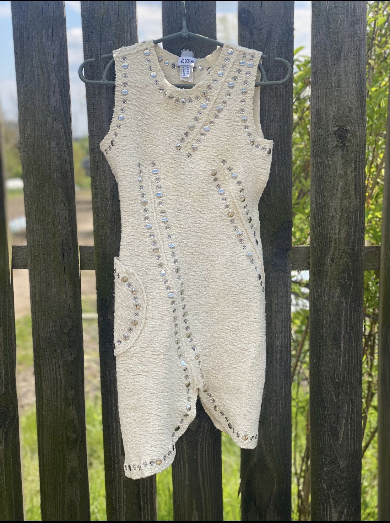 Moschino Vintage Moschino Wool Dress with Metal Studs – Size 42 Size M / US 6-8 / IT 42-44 - 1 Thumbnail