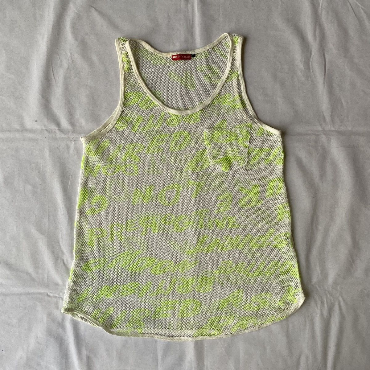 Japanese Brand ASK ENQUIRED Tank Top Mesh Neon LGB Style Size US M / EU 48-50 / 2 - 2 Thumbnail