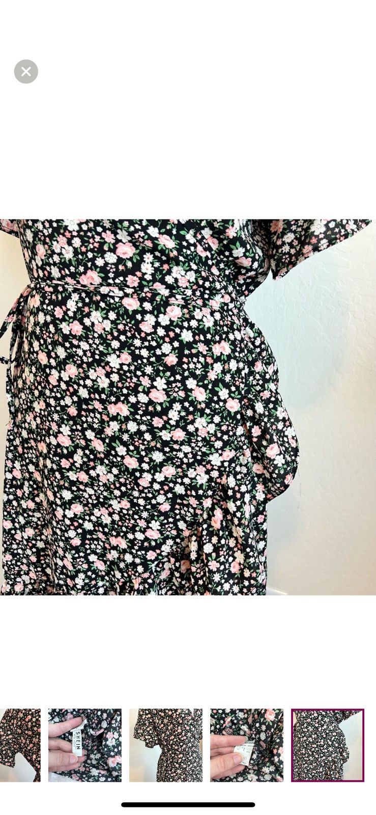 Shein Shein large floral wrap front dress Size L / US 10 / IT 46 - 4 Thumbnail