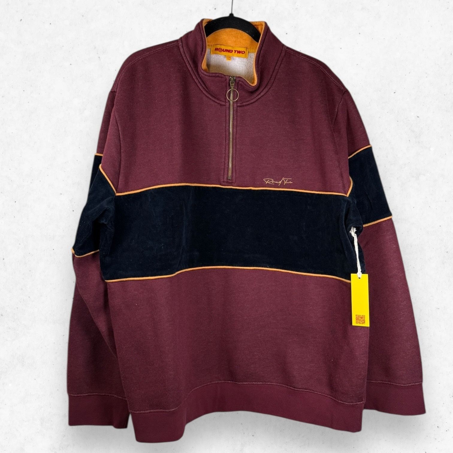 Round Two Round Two Quarter Zip Sweater Men's XXL in Maroon Heather Size US XXL / EU 58 / 5 - 1 Thumbnail