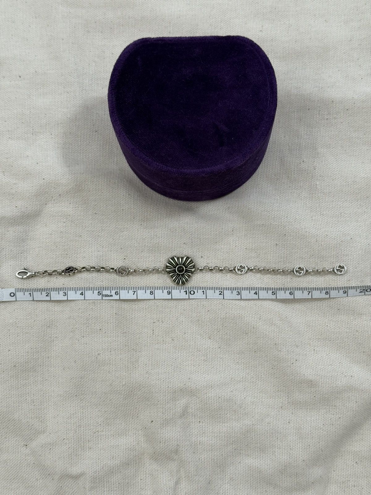 Gucci Gucci 925 Black Mother of Pearl Heart Bracelet 17/6.7” Size ONE SIZE - 7 Thumbnail