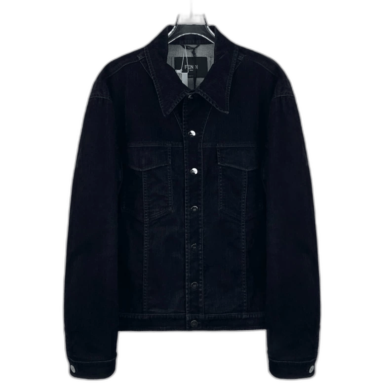 Fendi Fendi Black Logo Letter Collar Jacket Size US L / EU 52-54 / 3 - 1 Thumbnail