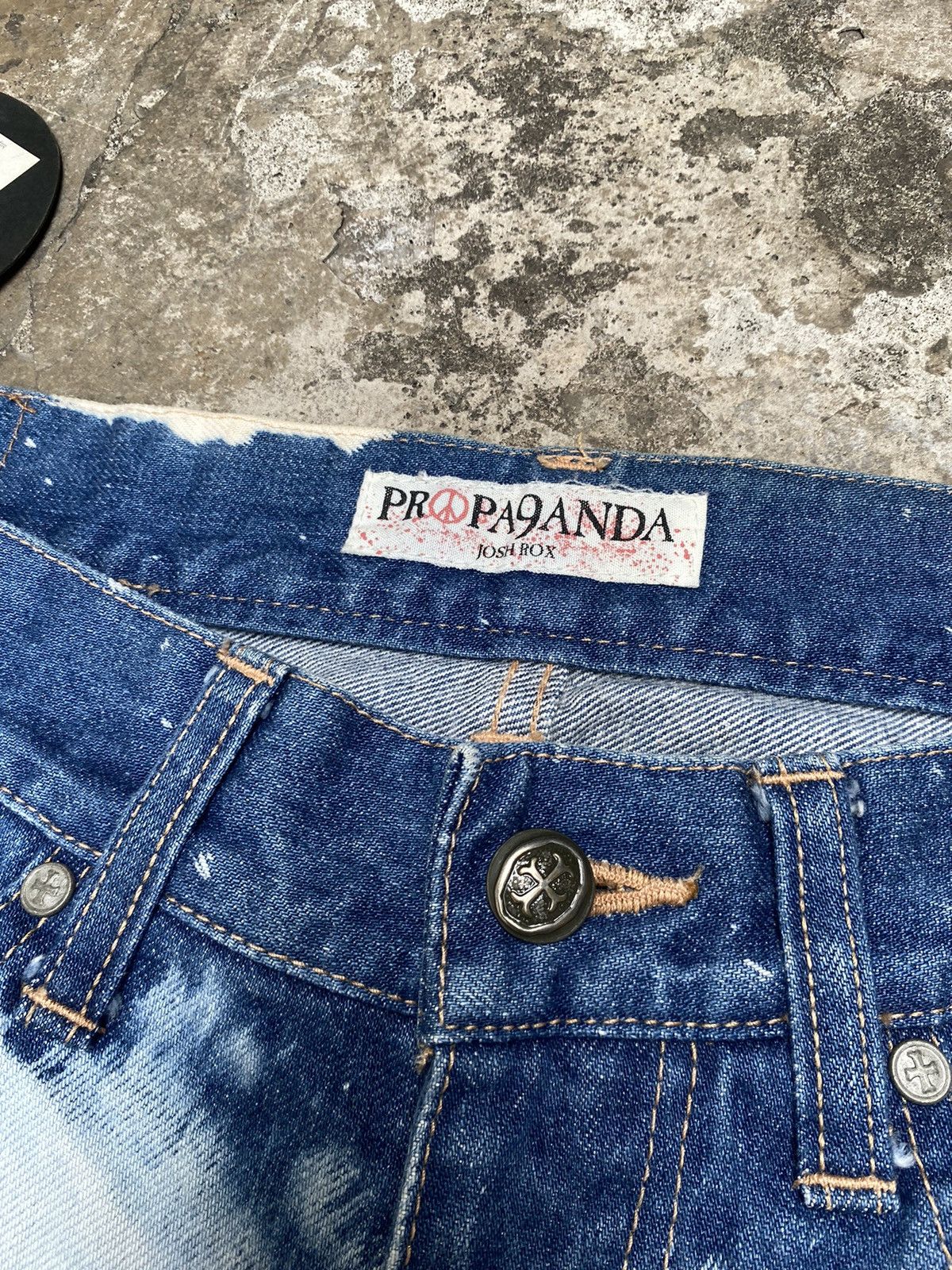 Japanese Brand PROPA9ANDA Josh Rox Tie Dye Ripped Japanese Denim Size US 33 - 7 Thumbnail