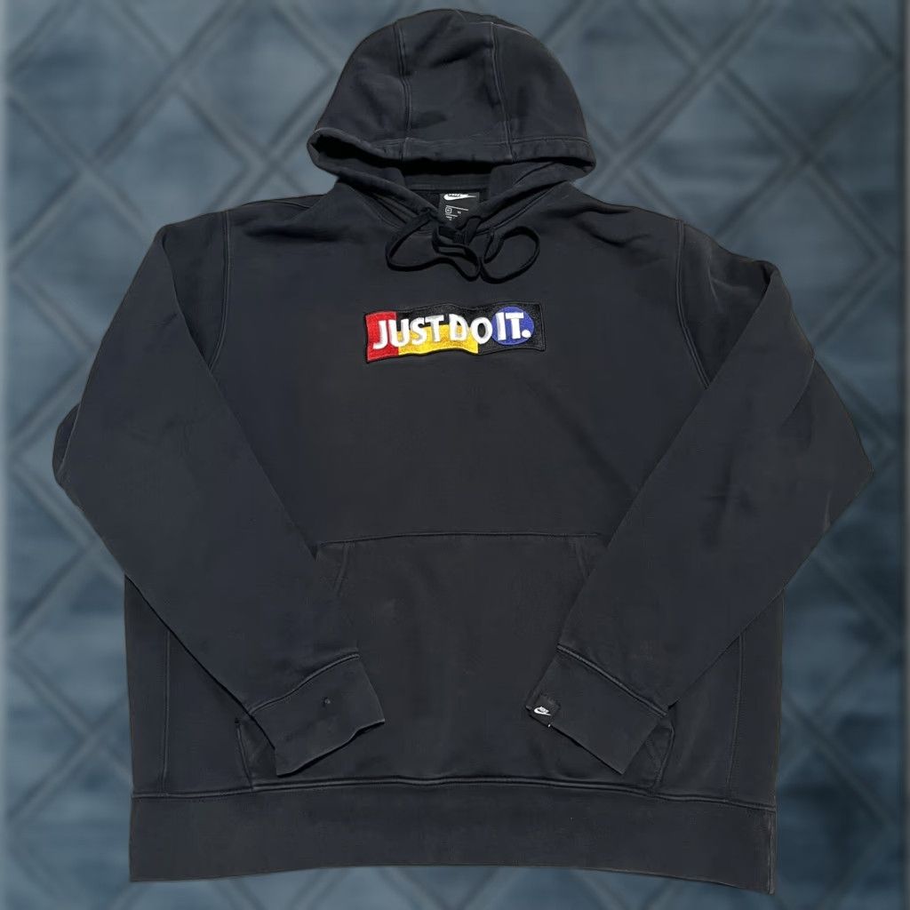Nike VINTAGE Nike Hoodie Mens XL Pullover Hooded Sweatshirt Logo Just Do It Black Size US XL / EU 56 / 4 - 1 Thumbnail