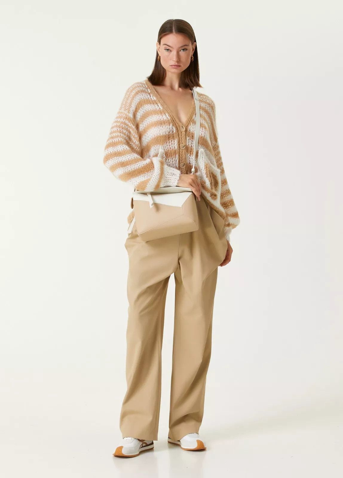 Loewe LOEWE Puzzle Edge bicolor beige & white leather bag Size ONE SIZE - 2 Thumbnail