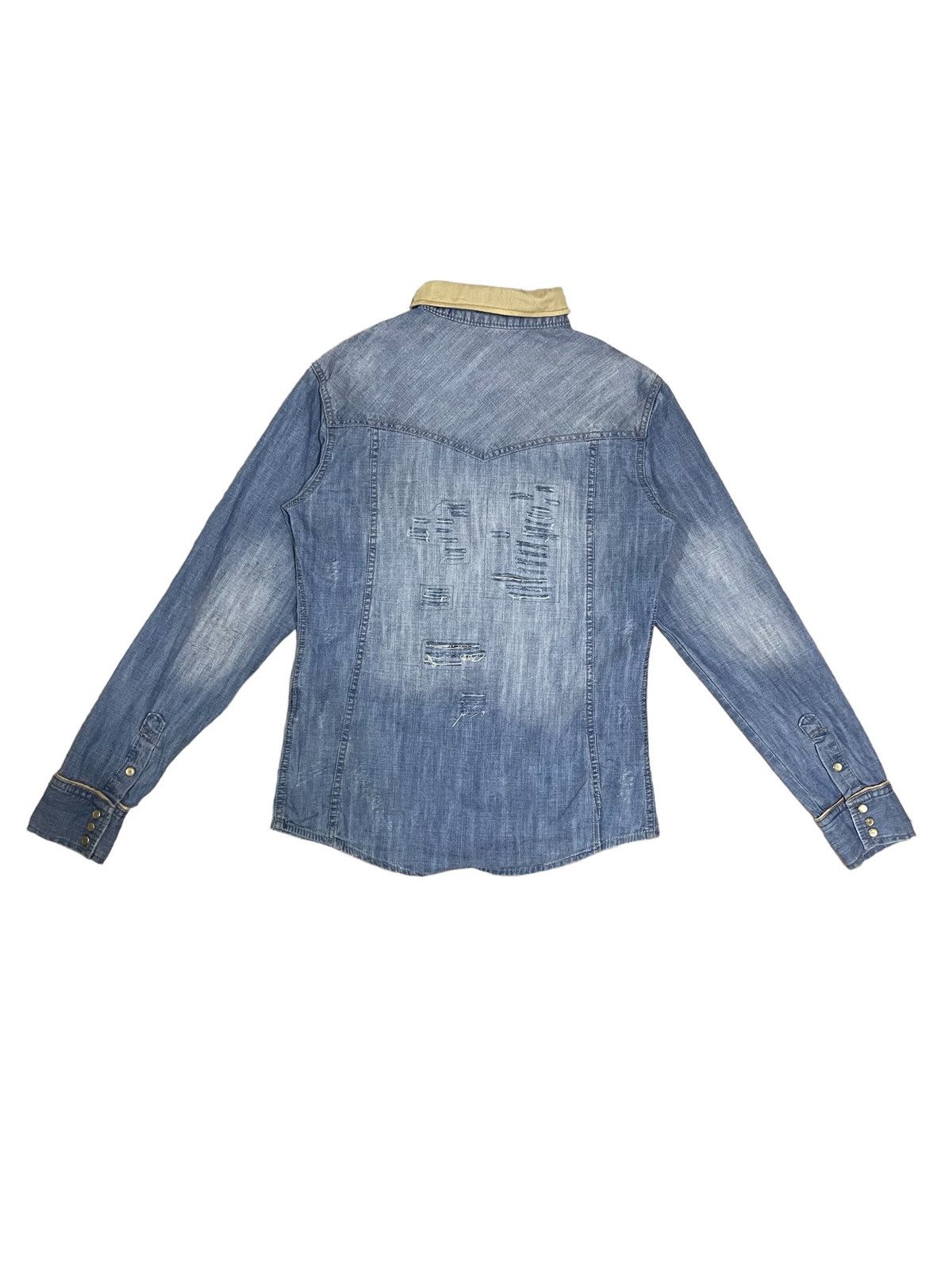 Japanese Brand Japanese Brand Skull Patches Ripped Denim Western Shirt Size S / US 4 / IT 40 - 15 Thumbnail