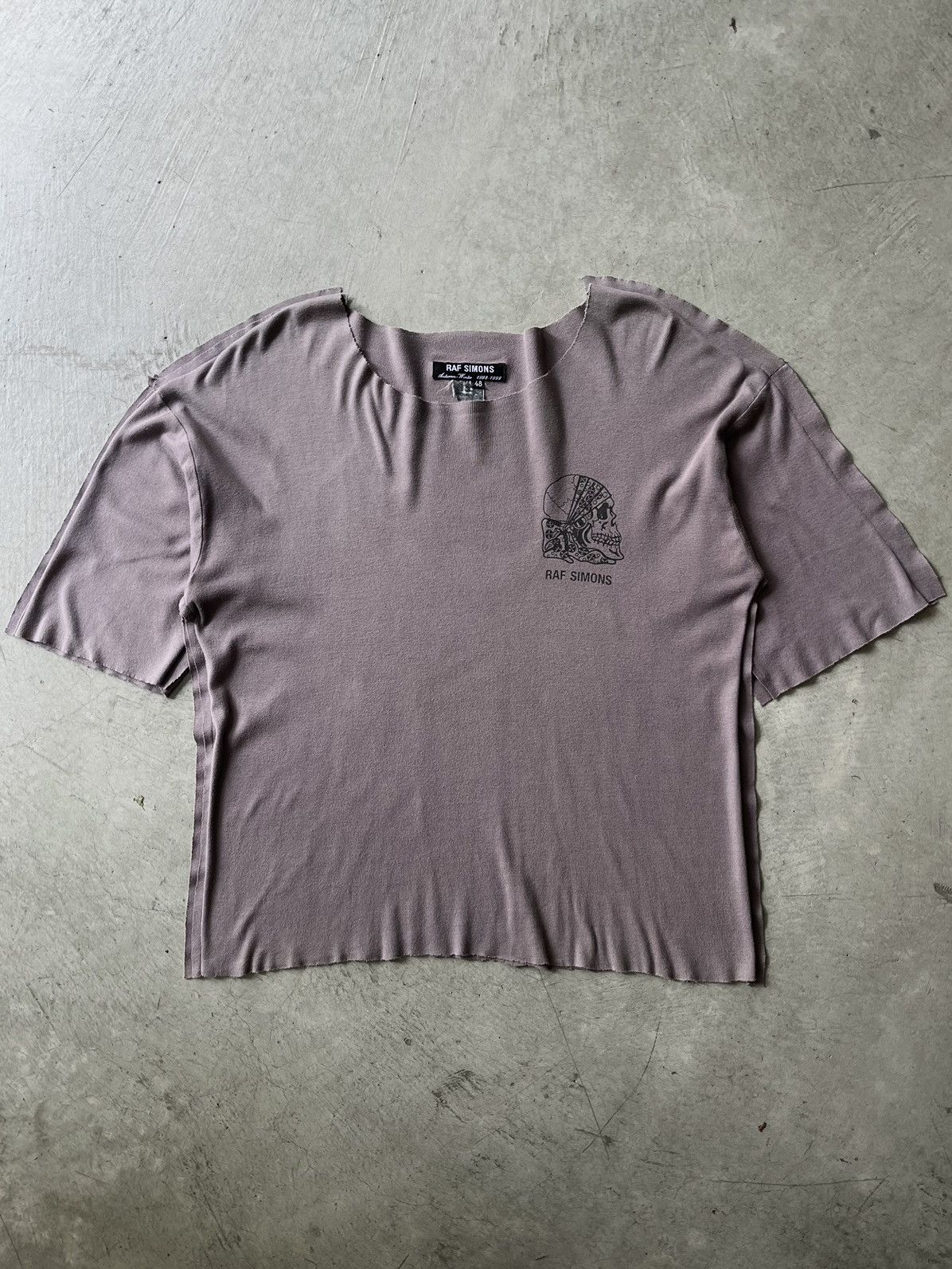 Pre-owned Raf Simons 1998-1999 Laser Cut Tee In Grey