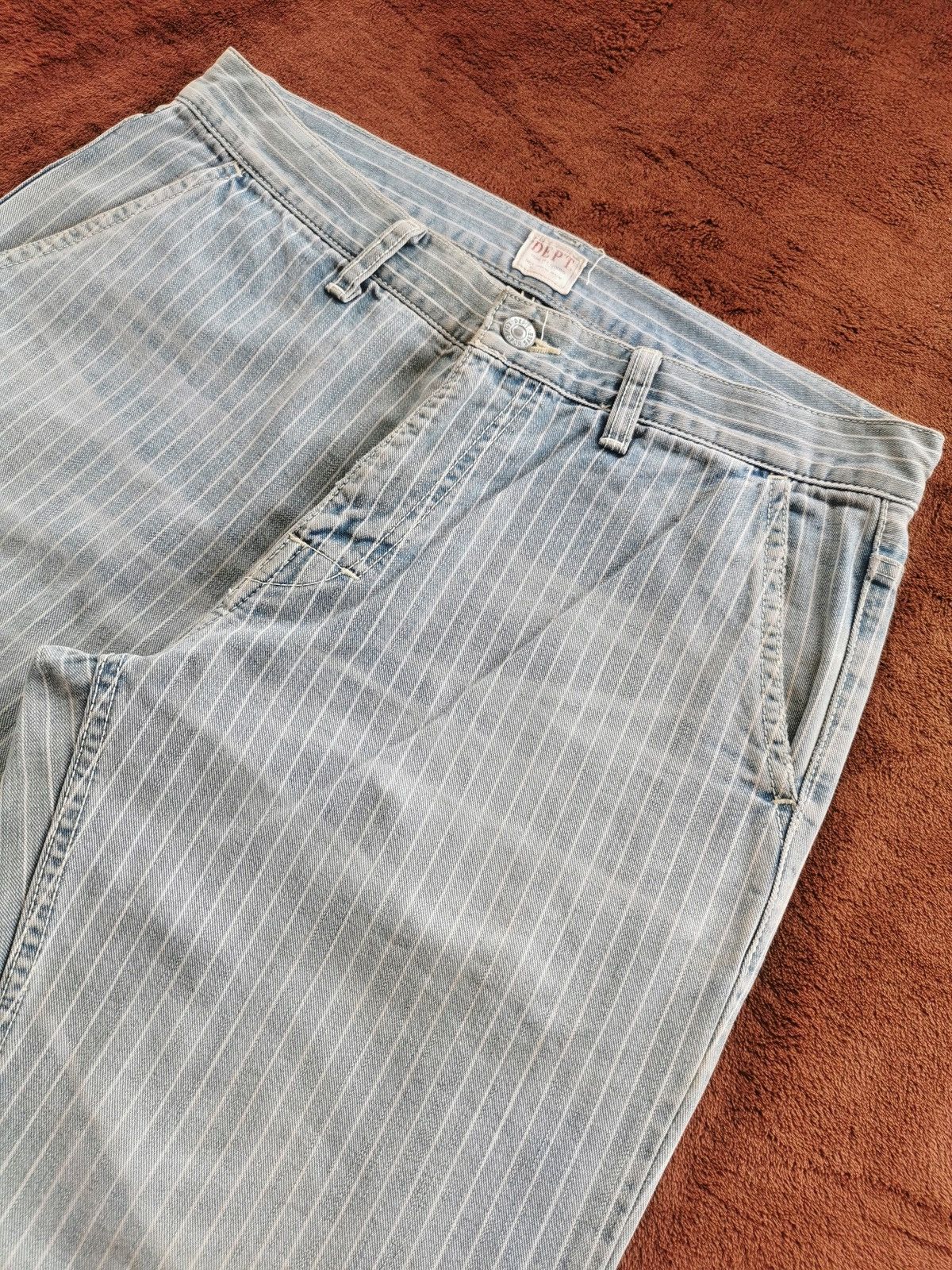 Kapital Dept Japan Pinstripe Wash Blue Denim Jeans Size US 32 / EU 48 - 5 Thumbnail
