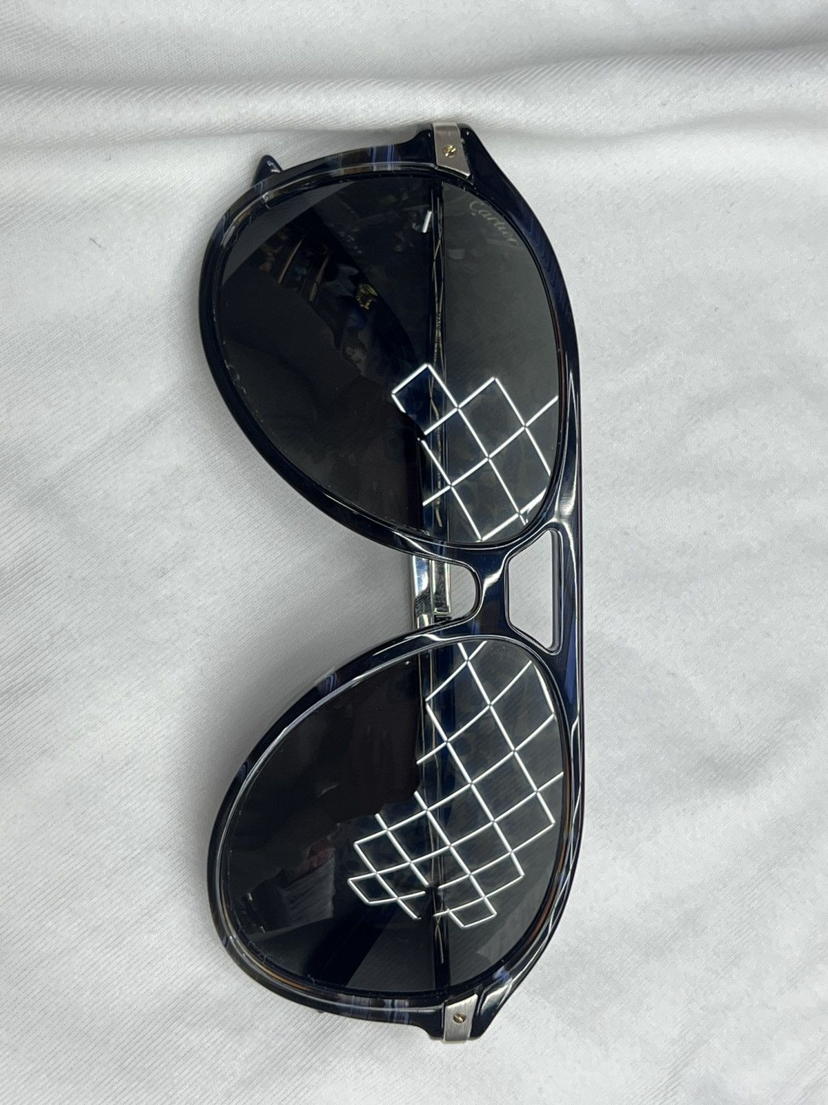 Cartier Cartier Santos de Blue Pilot Sunglasses Size ONE SIZE - 6 Thumbnail