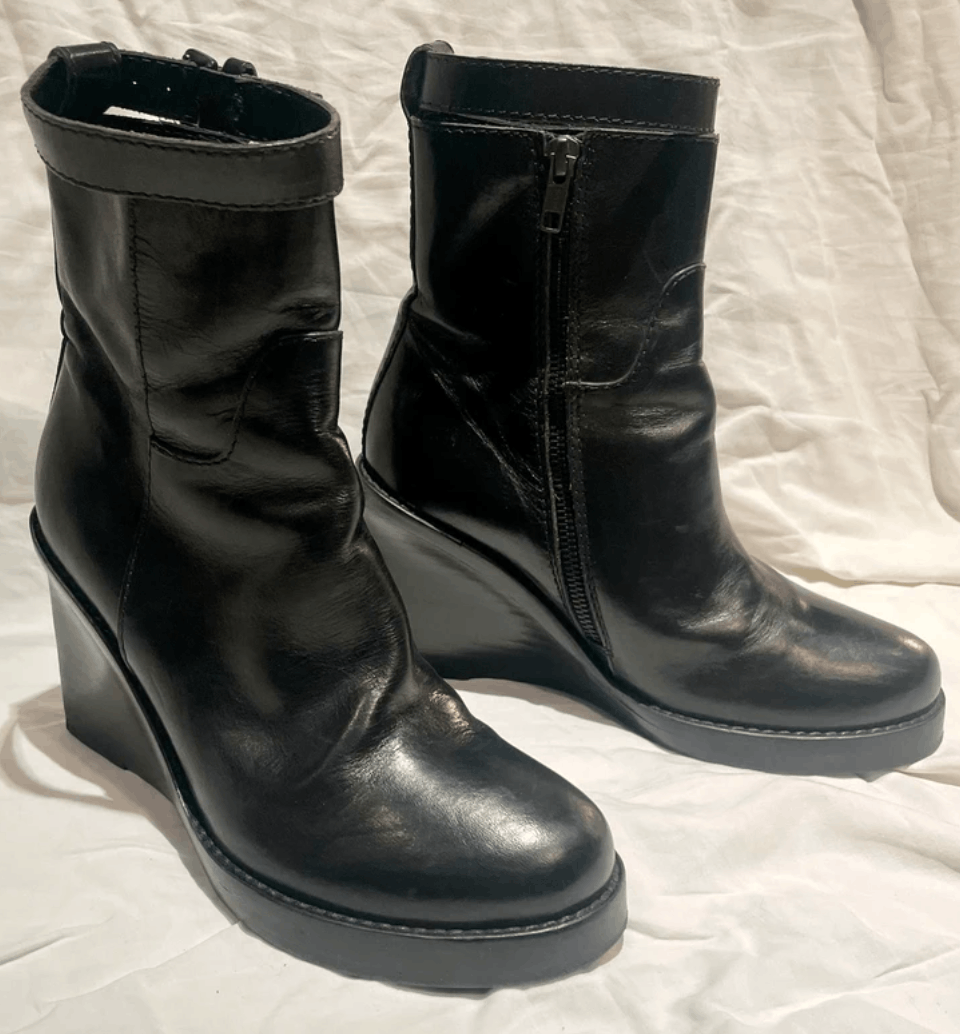 Ann Demeulemeester Ann Demeulemeester Shoes Boots Leather Platform Block Heel Size US 6.5 / IT 36.5 - 3 Thumbnail